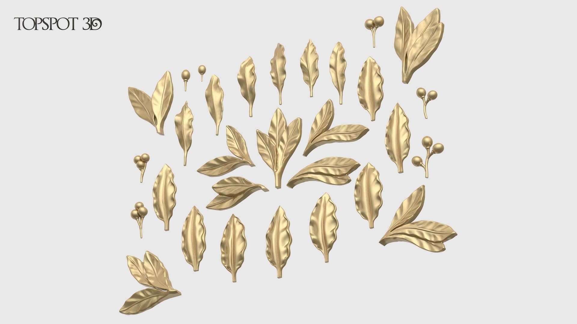 Laurel Leaves Set 3D print model_4