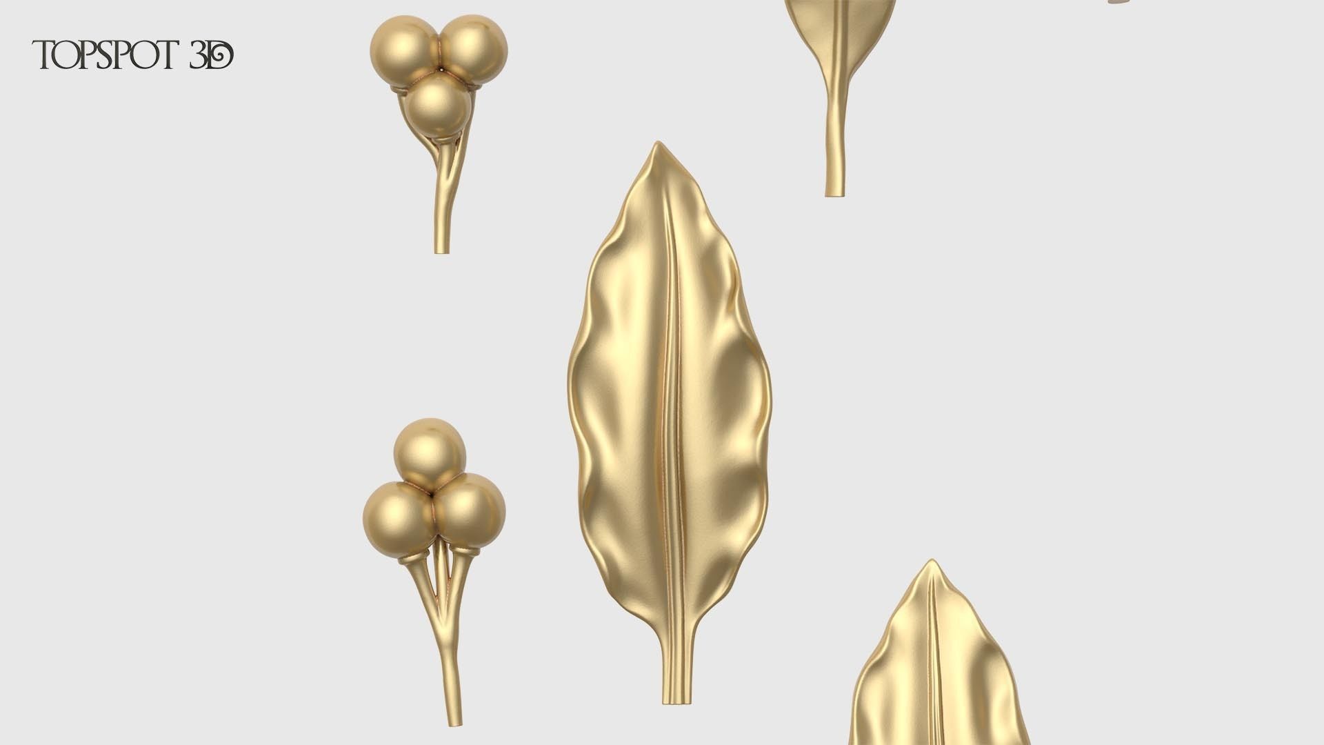 Laurel Leaves Set 3D print model_11