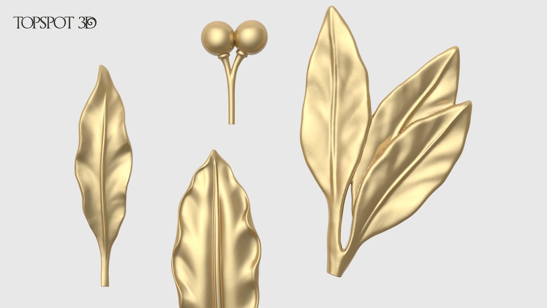 Laurel Leaves Set 3D print model_9