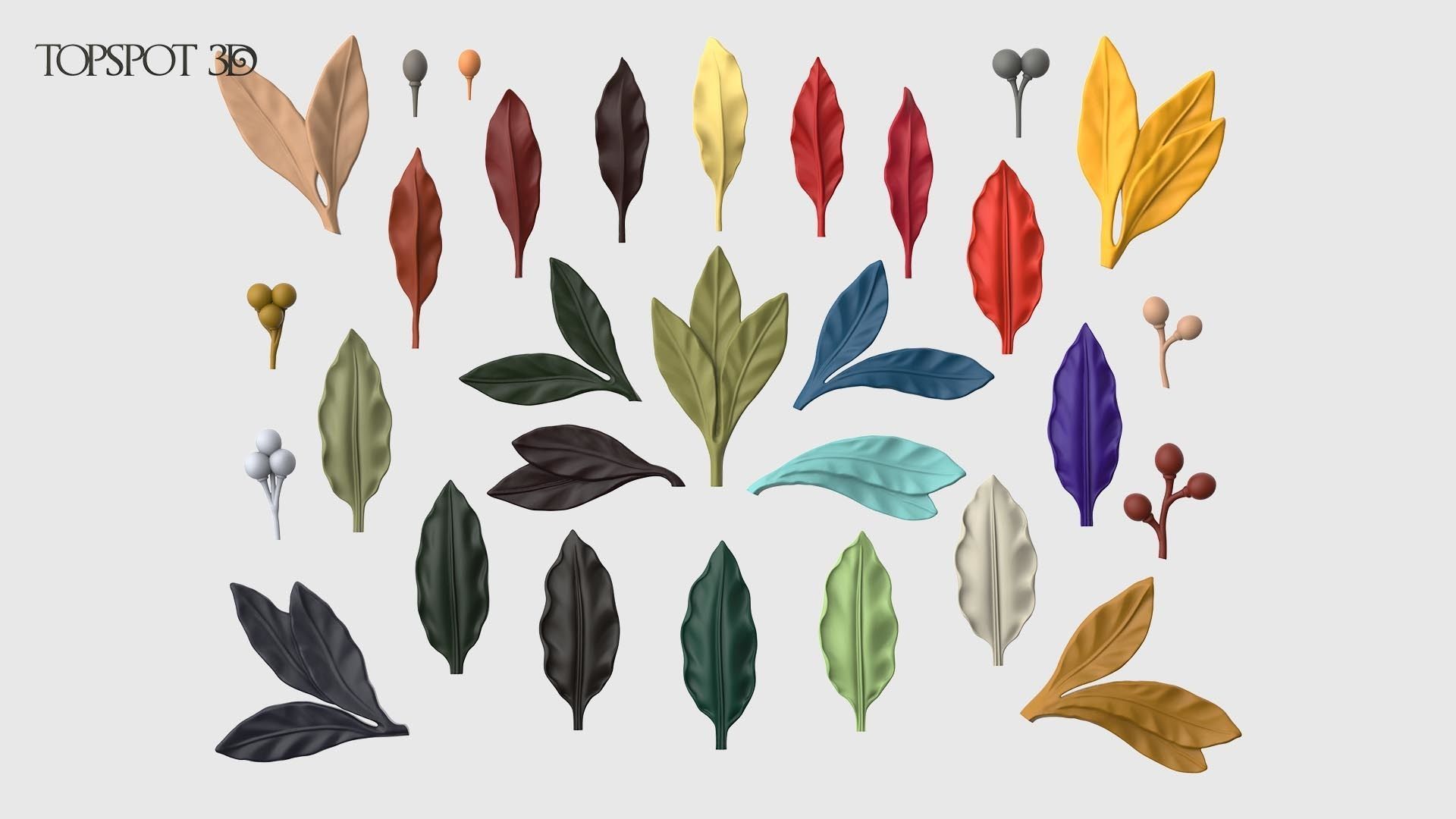 Laurel Leaves Set 3D print model_17