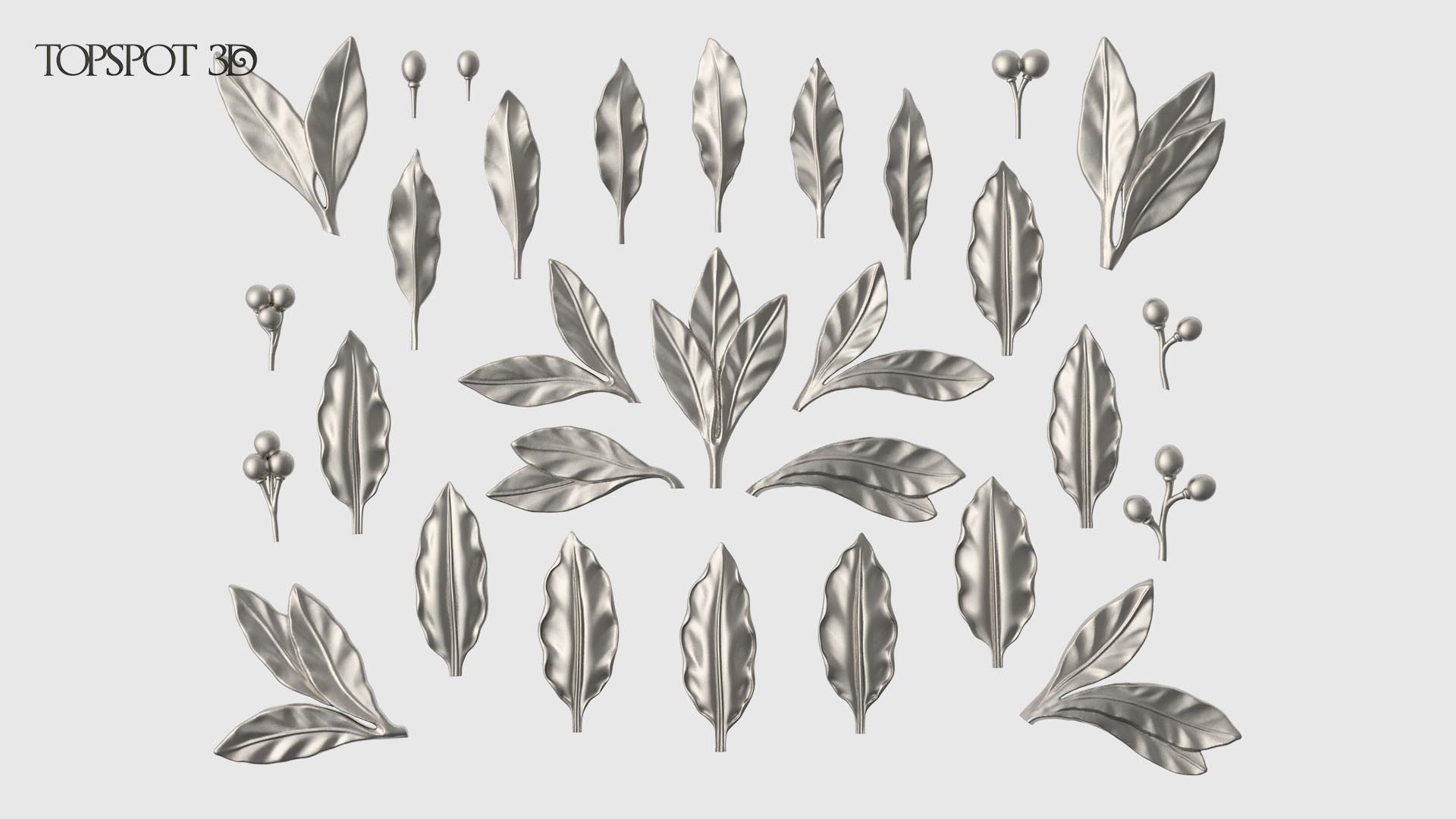 Laurel Leaves Set 3D print model_21