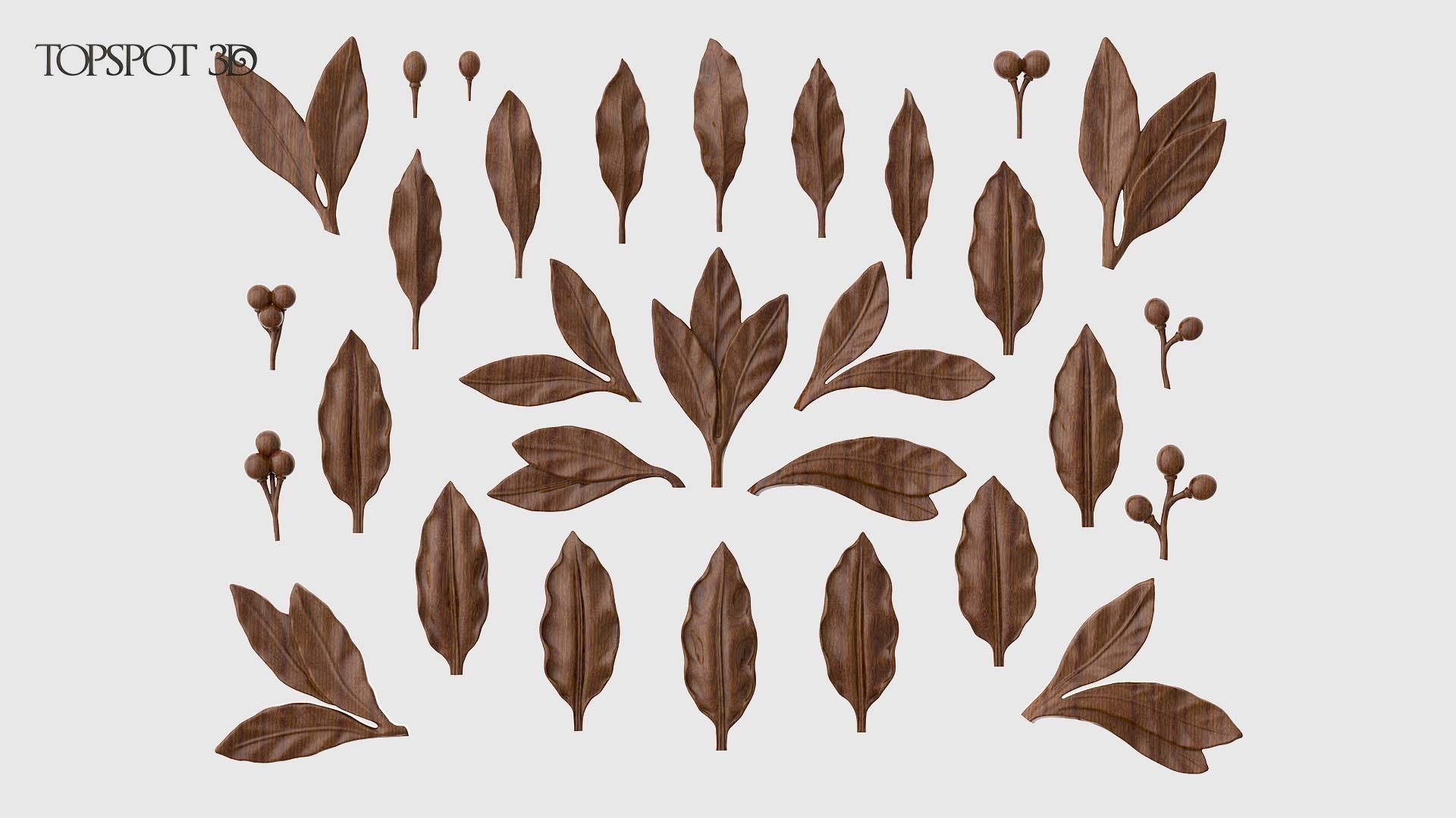 Laurel Leaves Set 3D print model_23