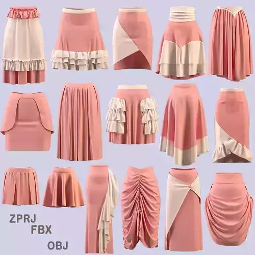  skirt collection 3D model