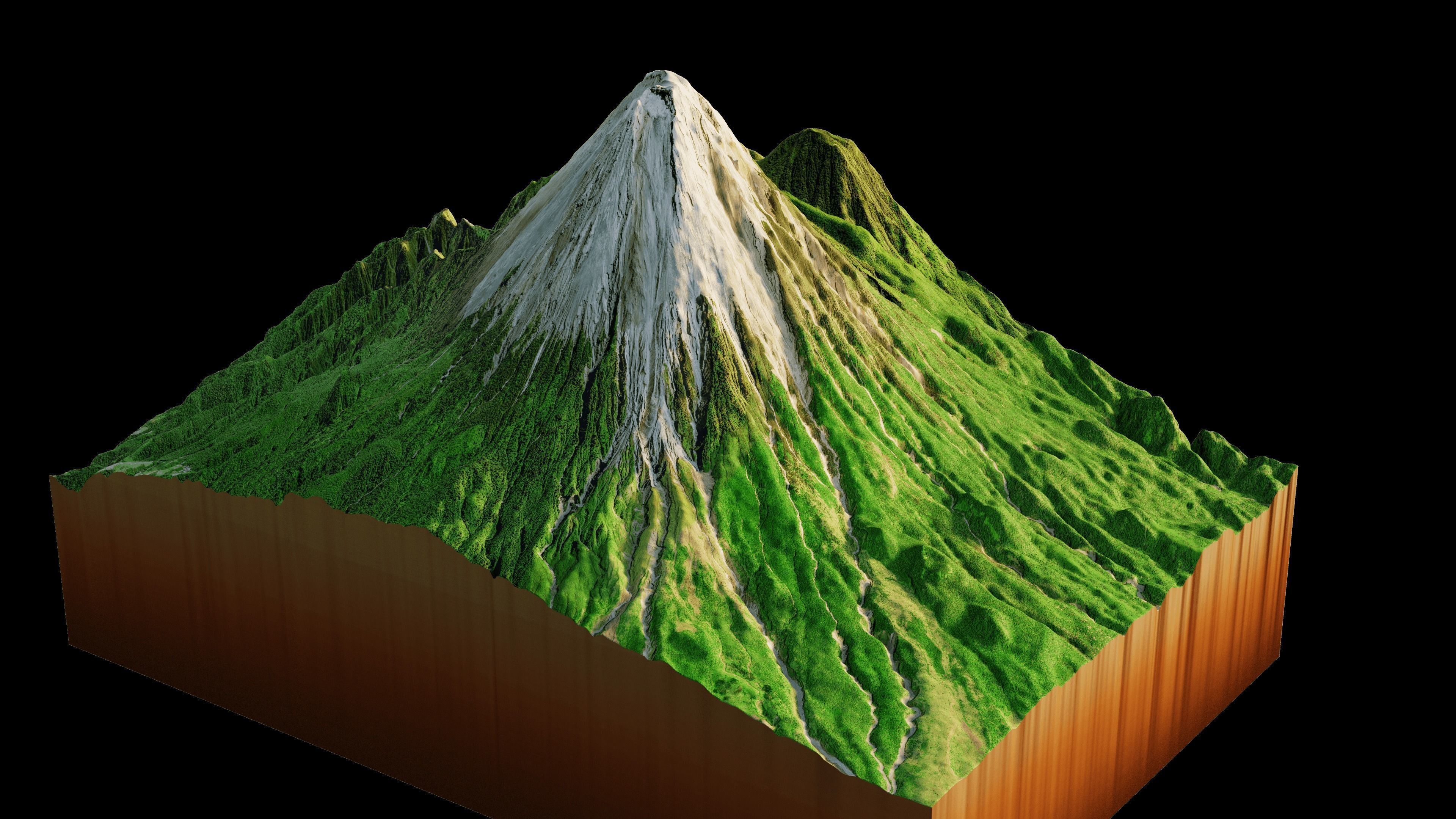 Mount Semeru 3d model terrain 3D model_2