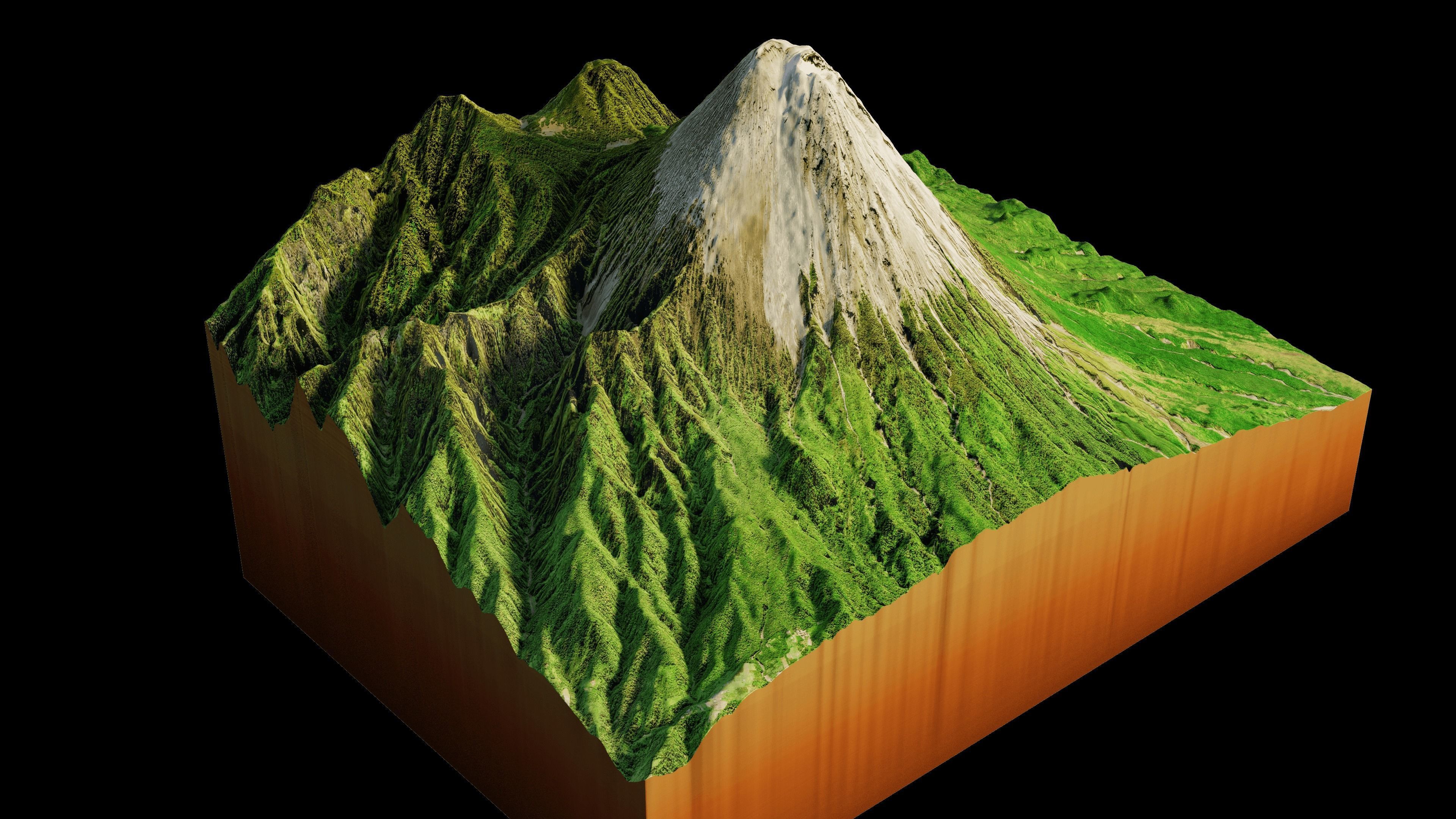 Mount Semeru 3d model terrain 3D model_8