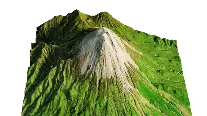 Mount Semeru 3d model terrain