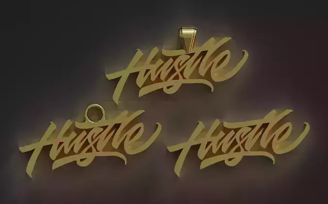 Hustle pendant keychain earring