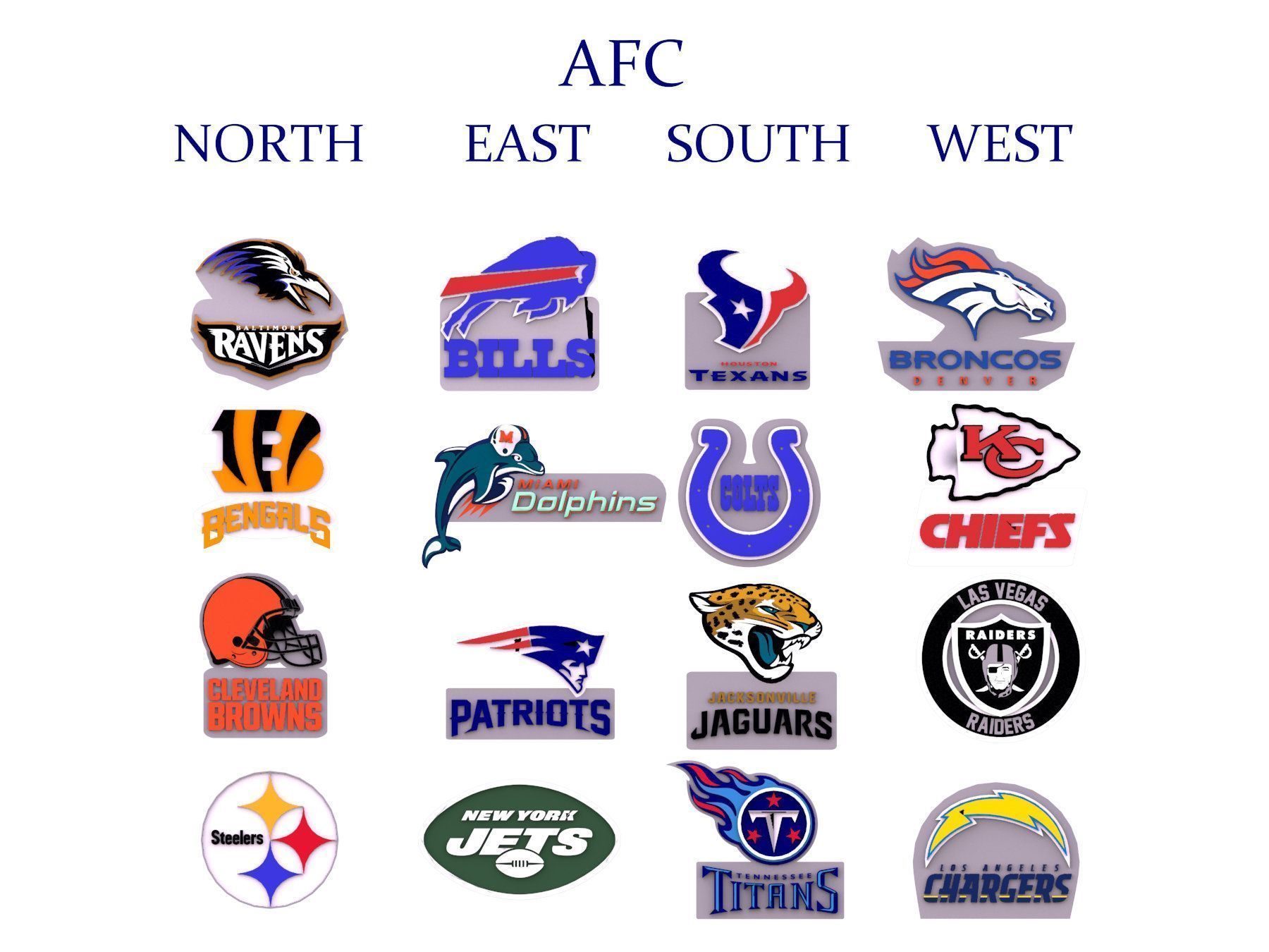 NFL all LOGOS keychan Printable an Renderable 3D print model_10