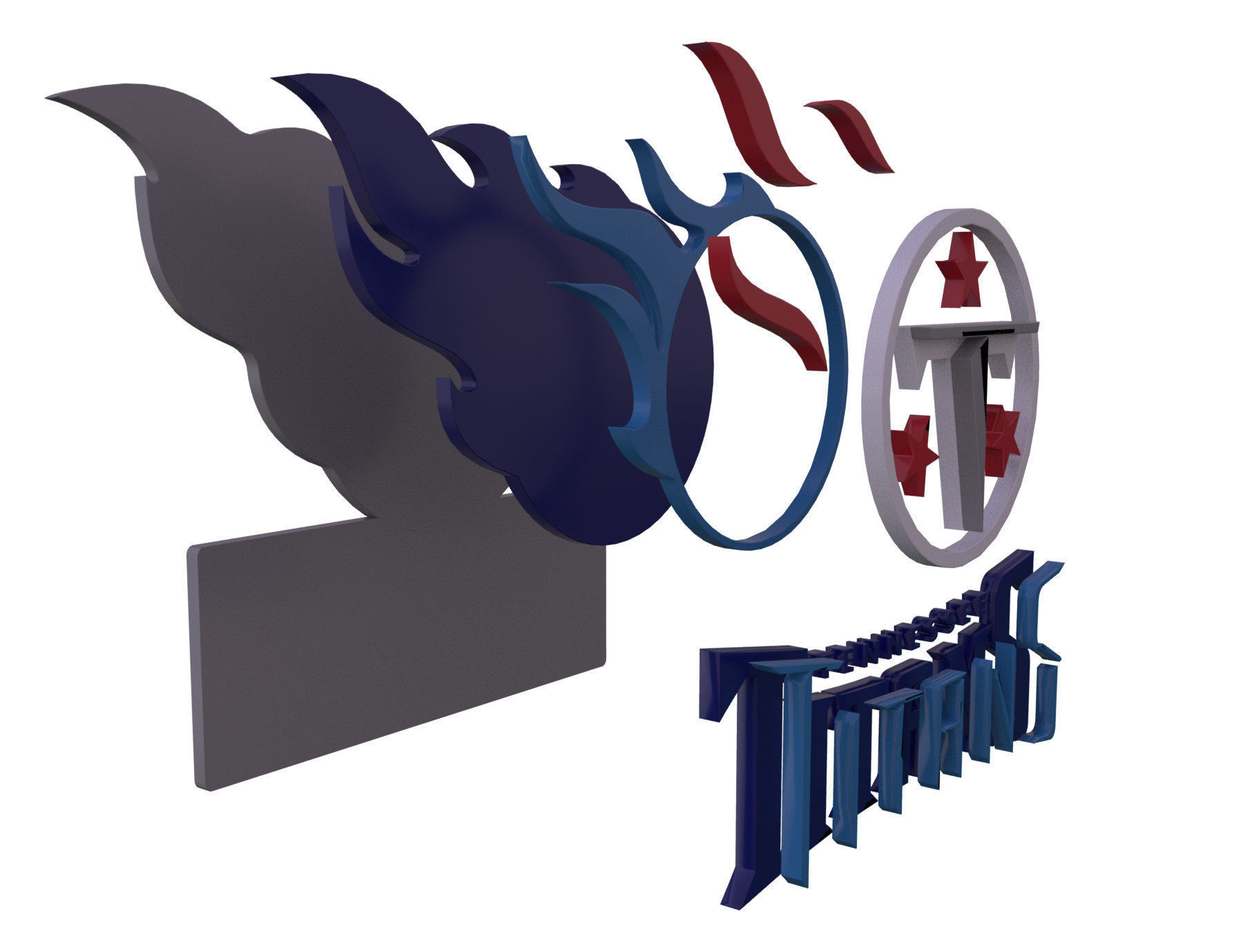 NFL all LOGOS keychan Printable an Renderable 3D print model_60