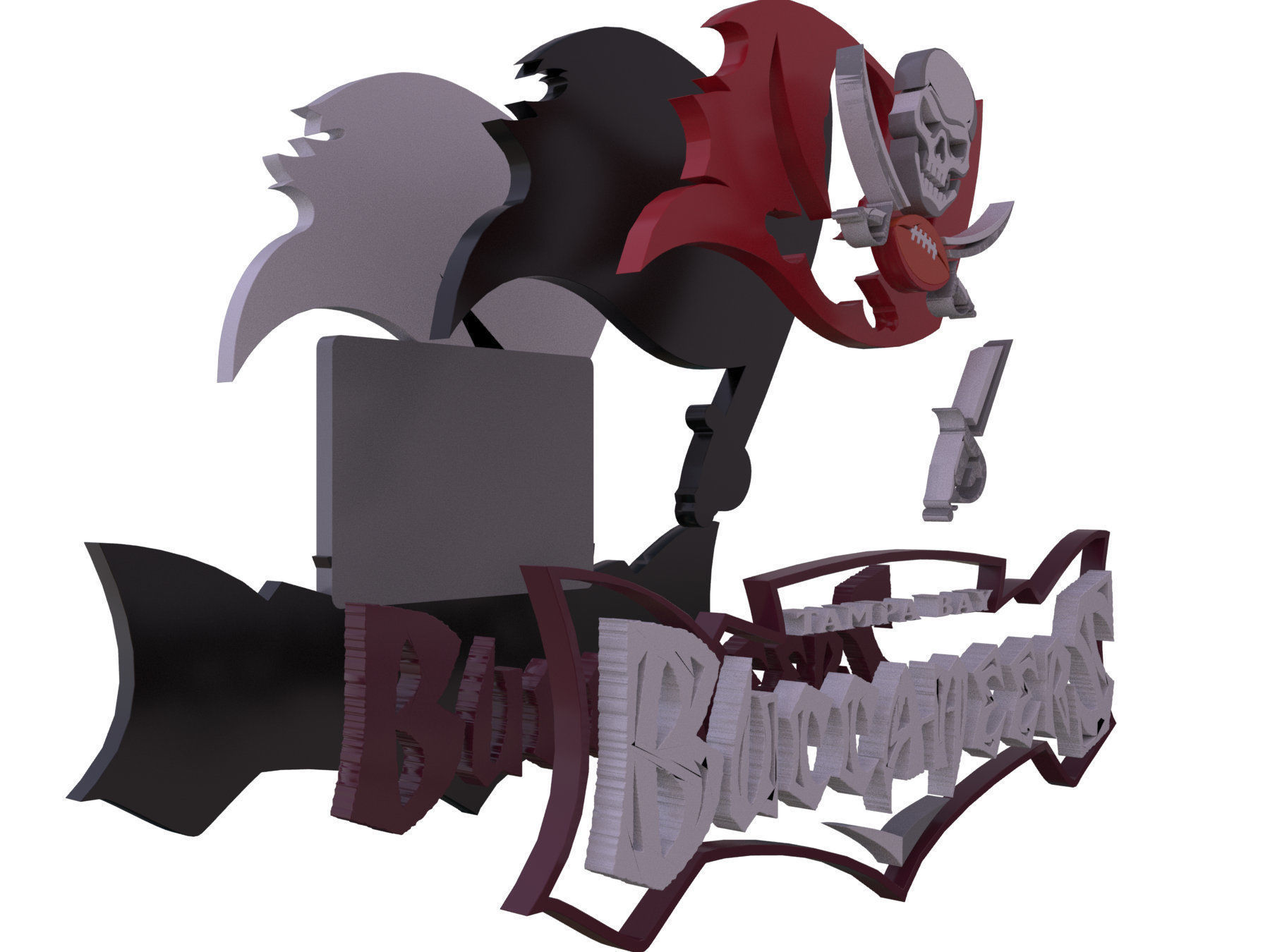 NFL all LOGOS keychan Printable an Renderable 3D print model_9