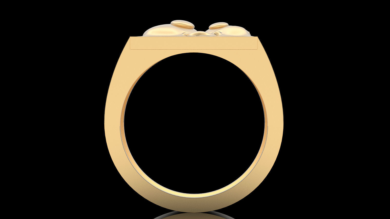 Emoji face comic ring silver gold jewelry 3D printable model 3D print model_5