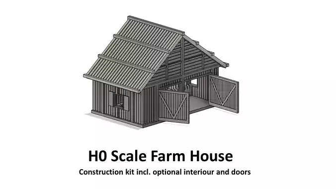 Timber Farm House - H0 Scale 3D print model