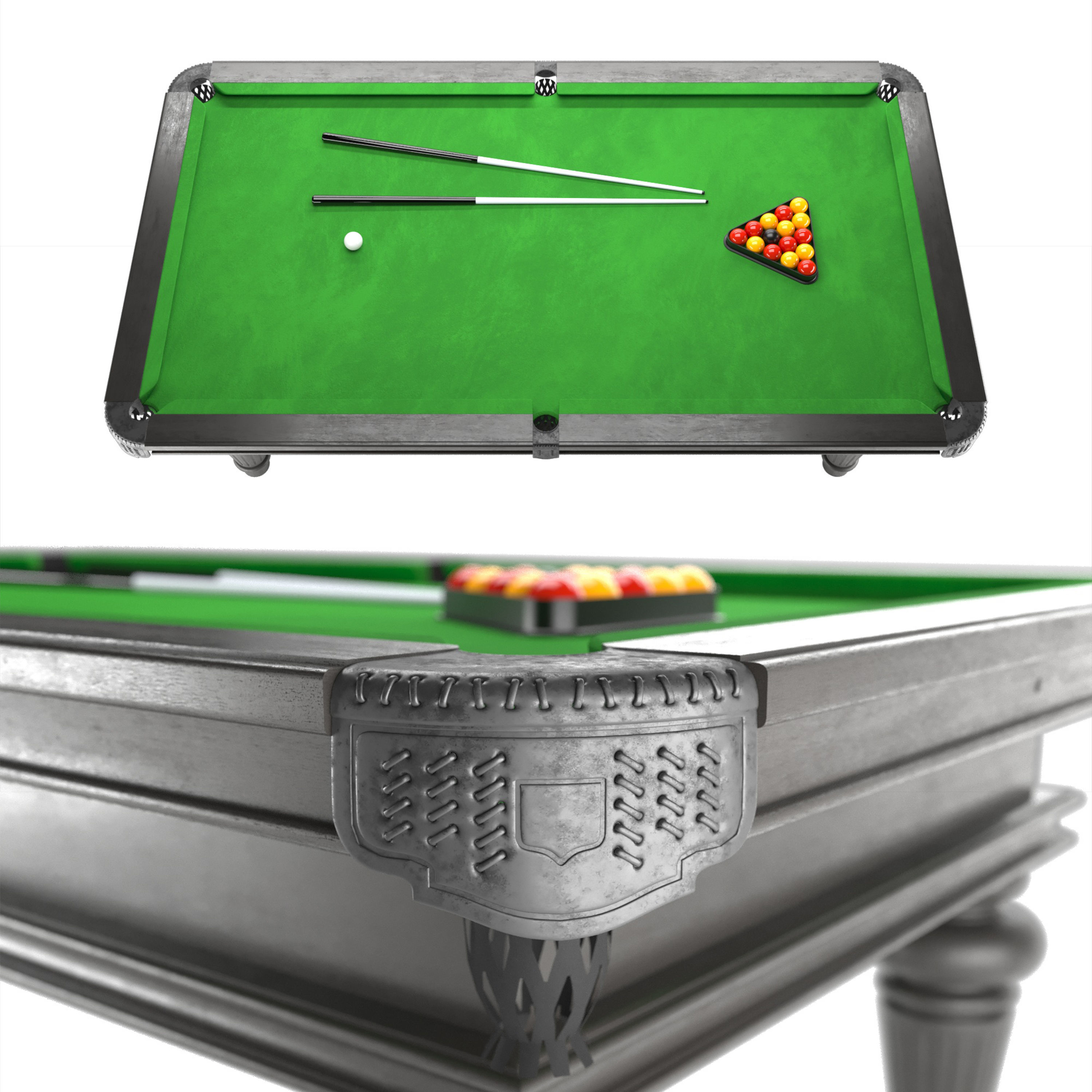 Michael Allen Contemporary Pool Table 3D model_2