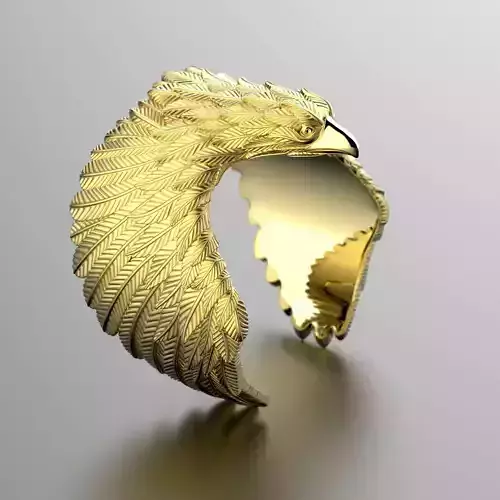 Jewelry Gold Eagle Biker Ring 0156 V1 3dm Stl Fbx 3D print model