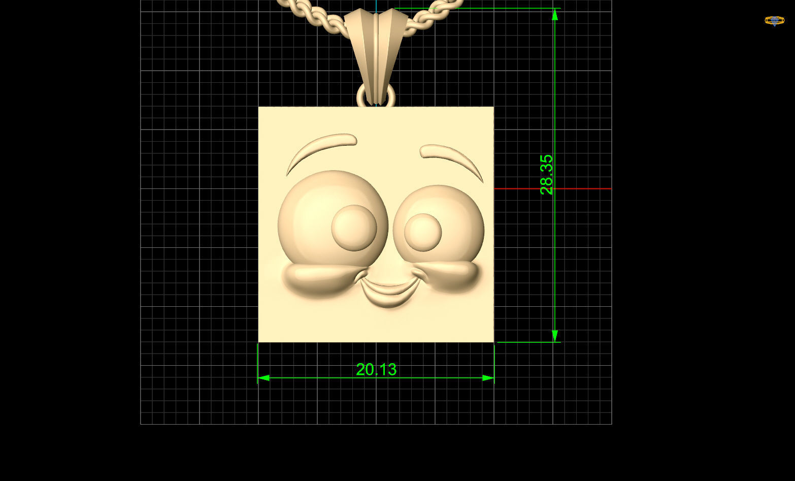 Emoji face comic pendant silver gold jewelry 3D printable model 3D print model_8