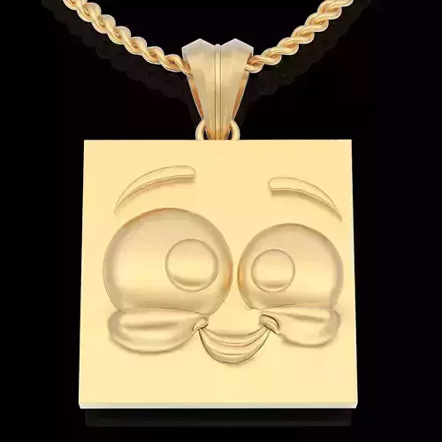 Emoji face comic pendant silver gold jewelry 3D printable model 3D print model