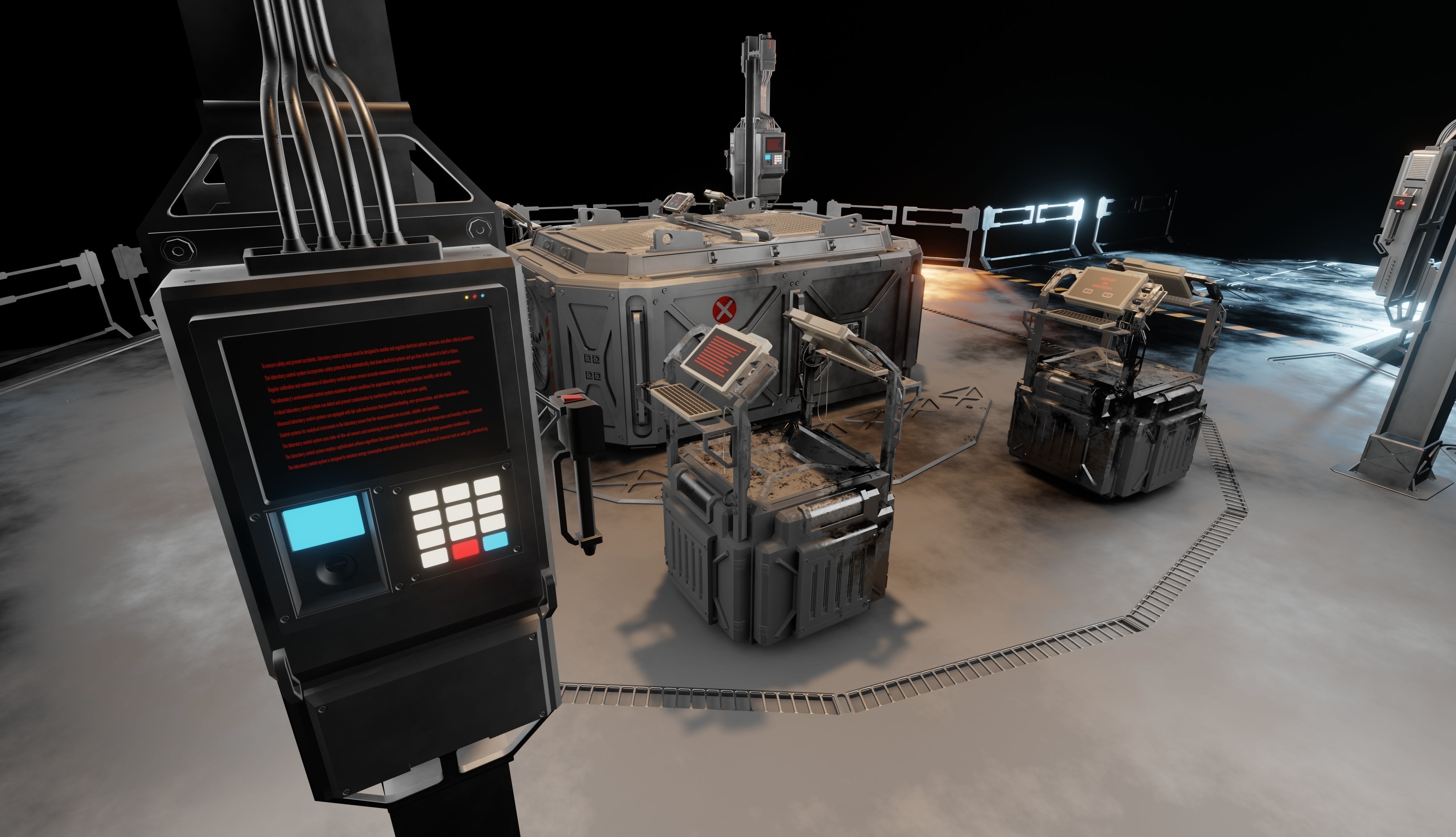 Computer control center 3D model 3D model_9