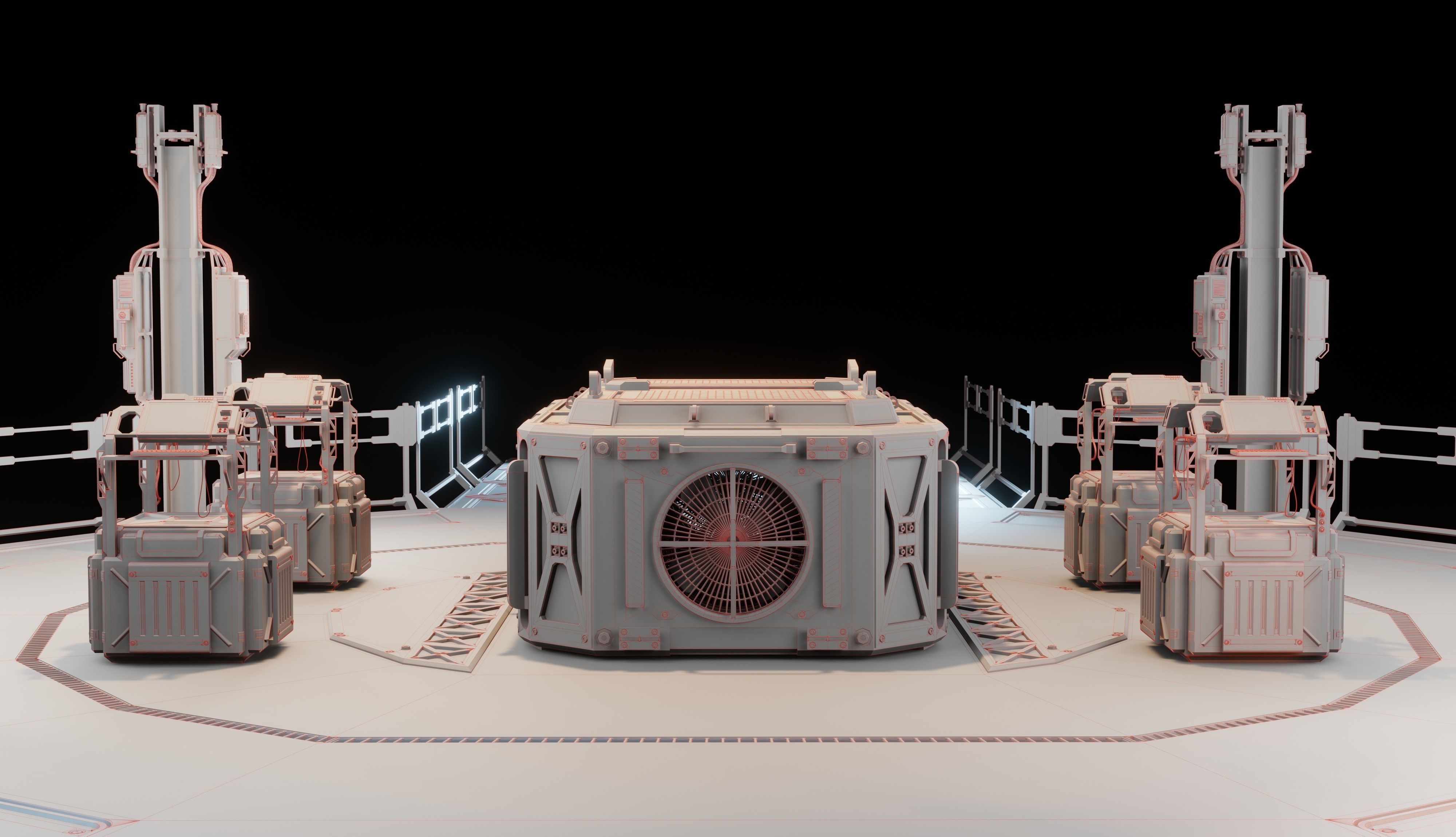 Computer control center 3D model 3D model_17