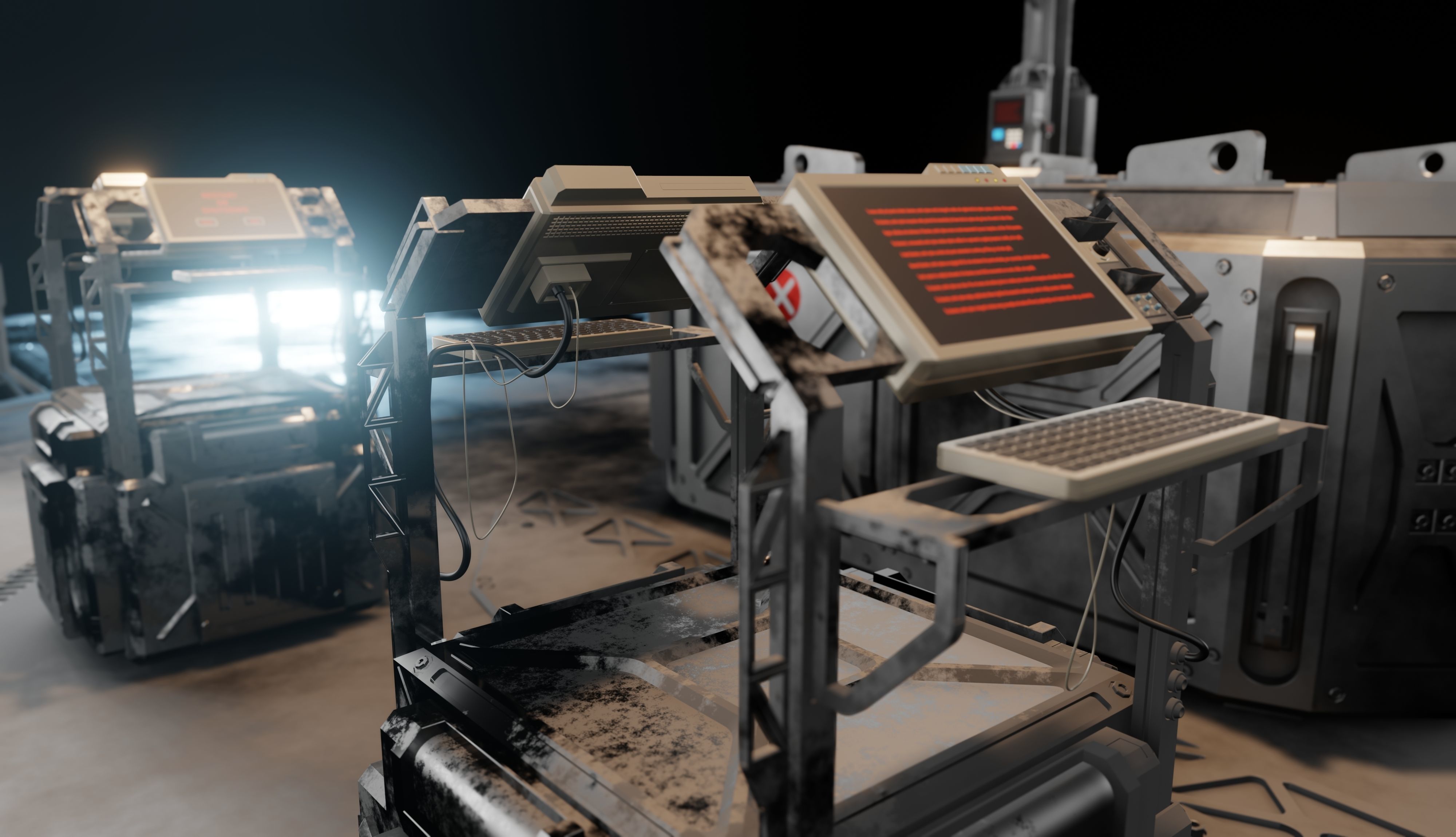 Computer control center 3D model 3D model_11