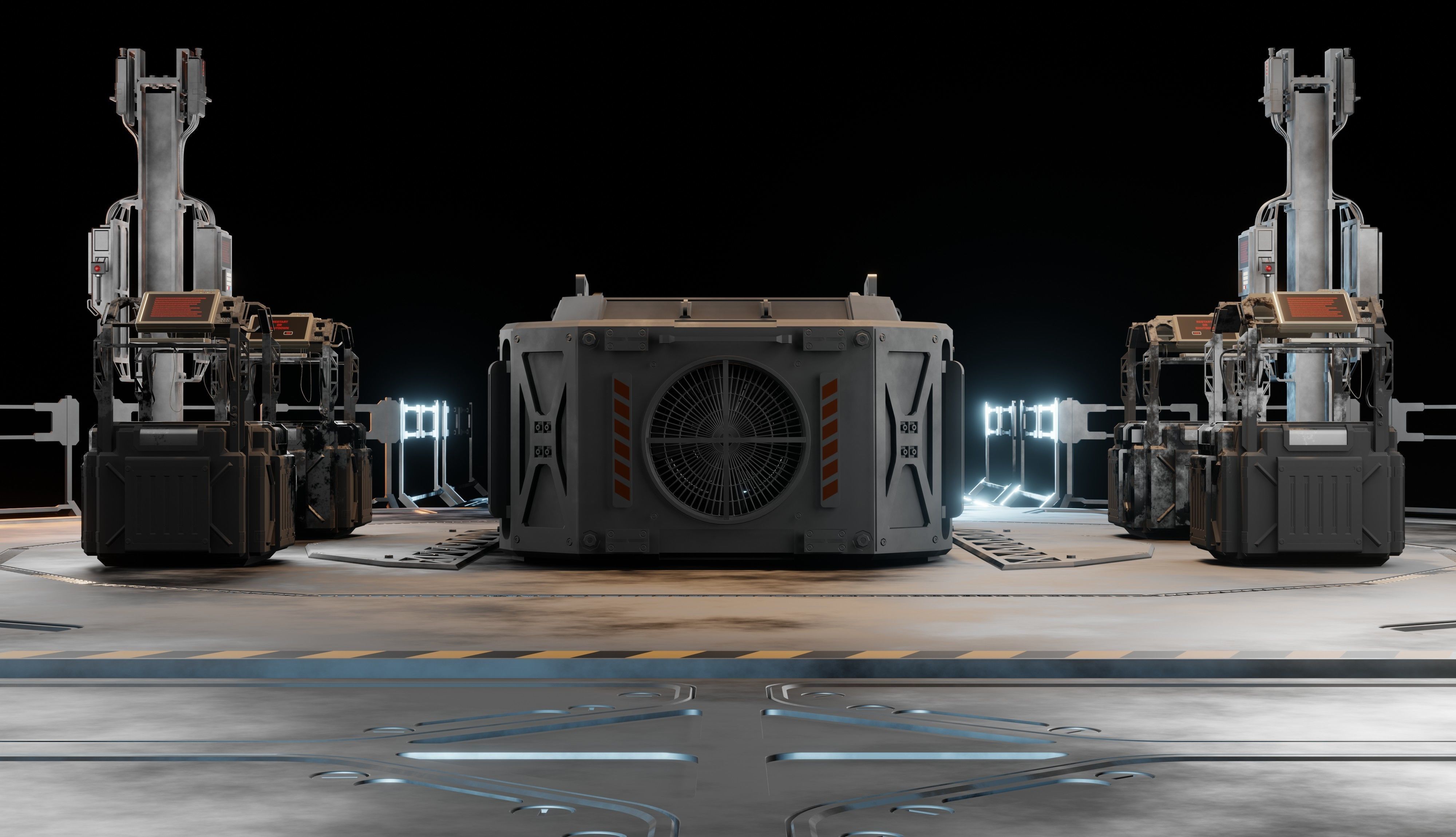 Computer control center 3D model 3D model_3