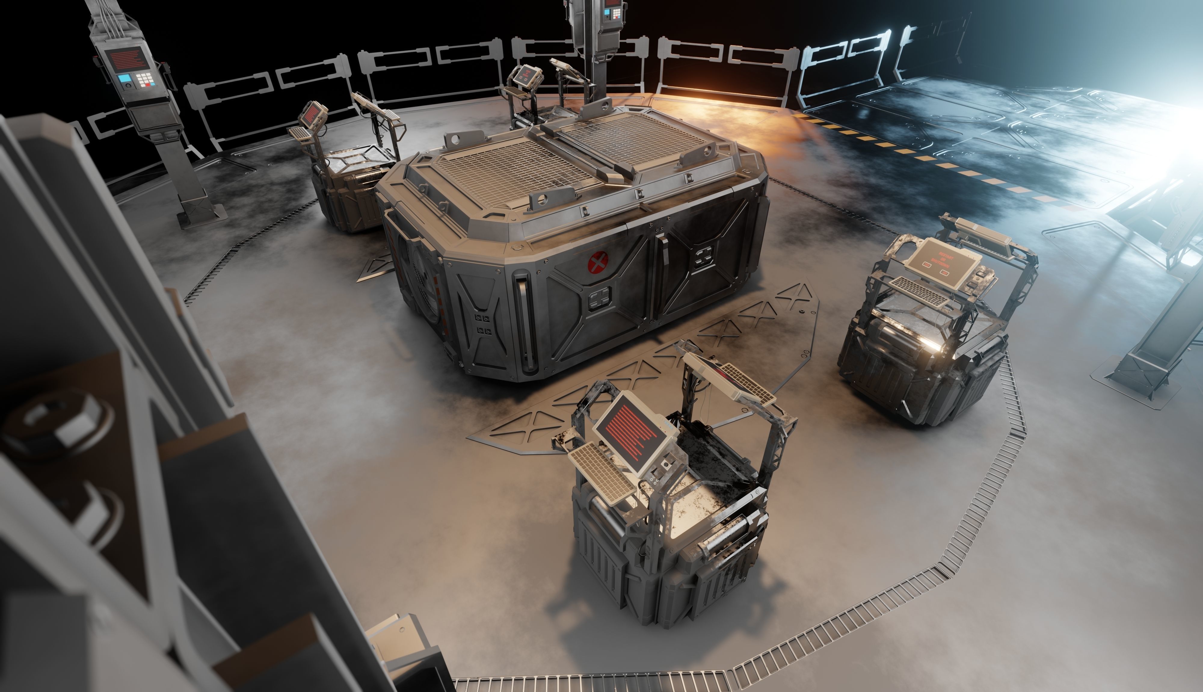 Computer control center 3D model 3D model_8