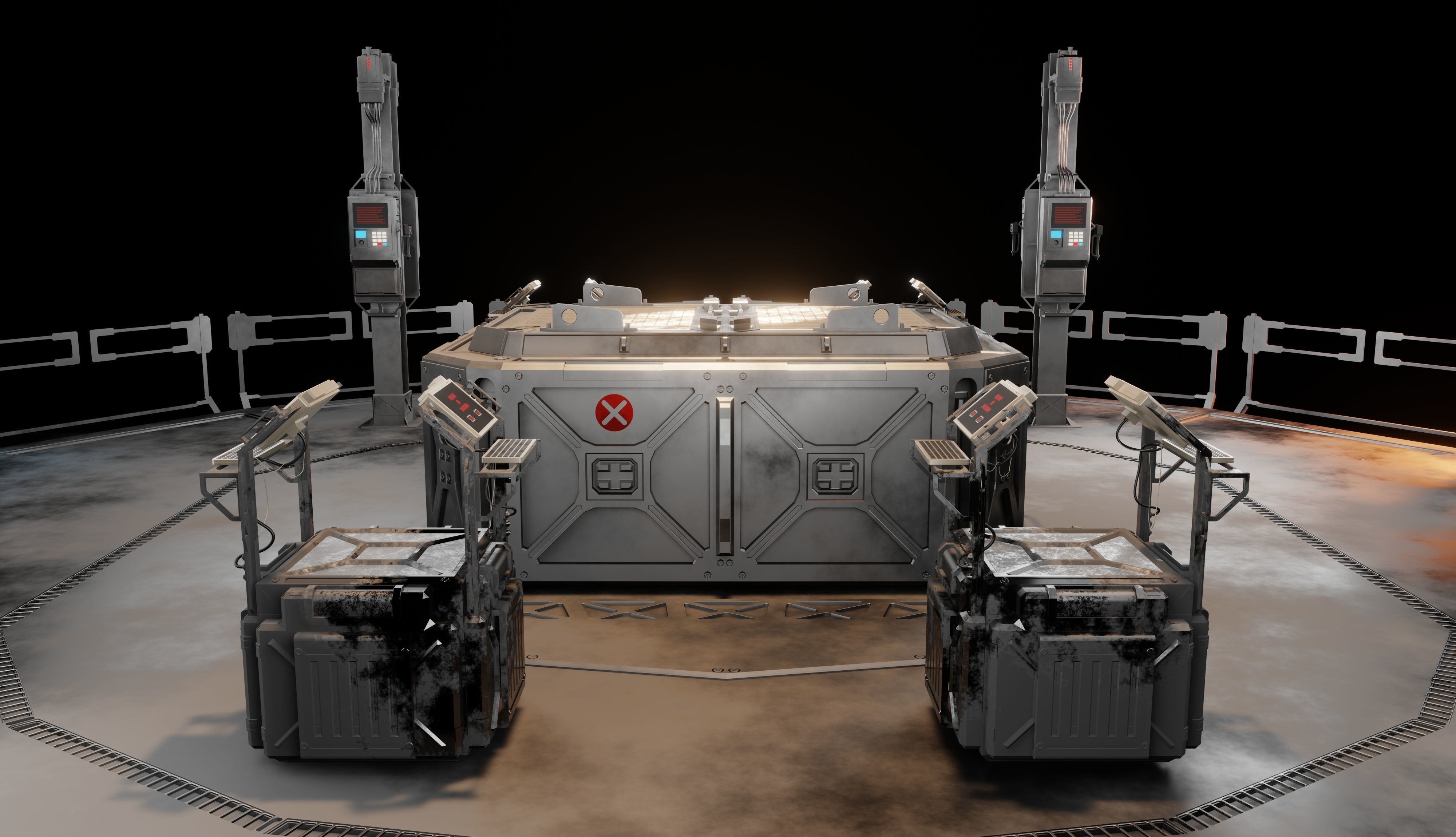 Computer control center 3D model 3D model_4