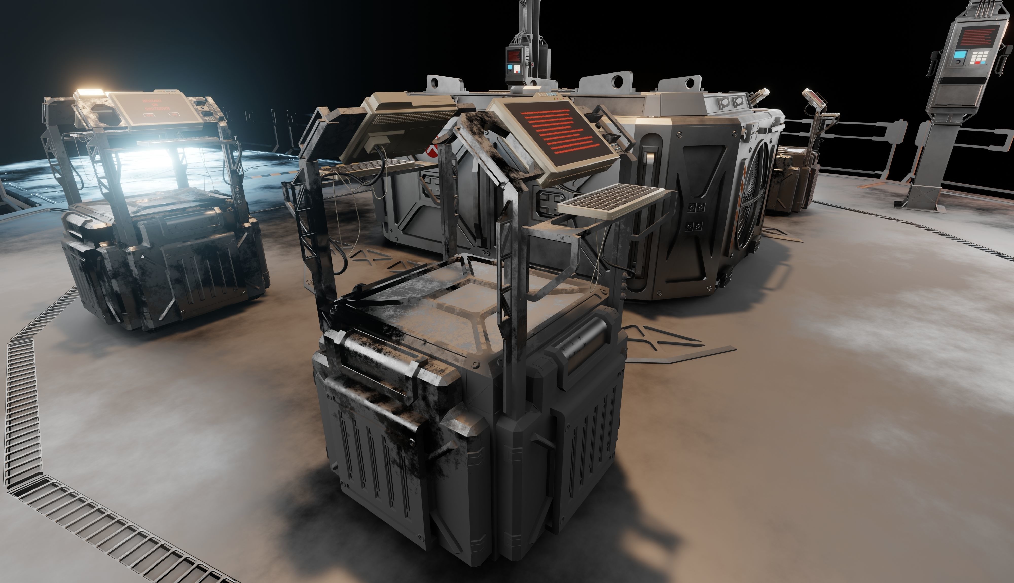 Computer control center 3D model 3D model_7