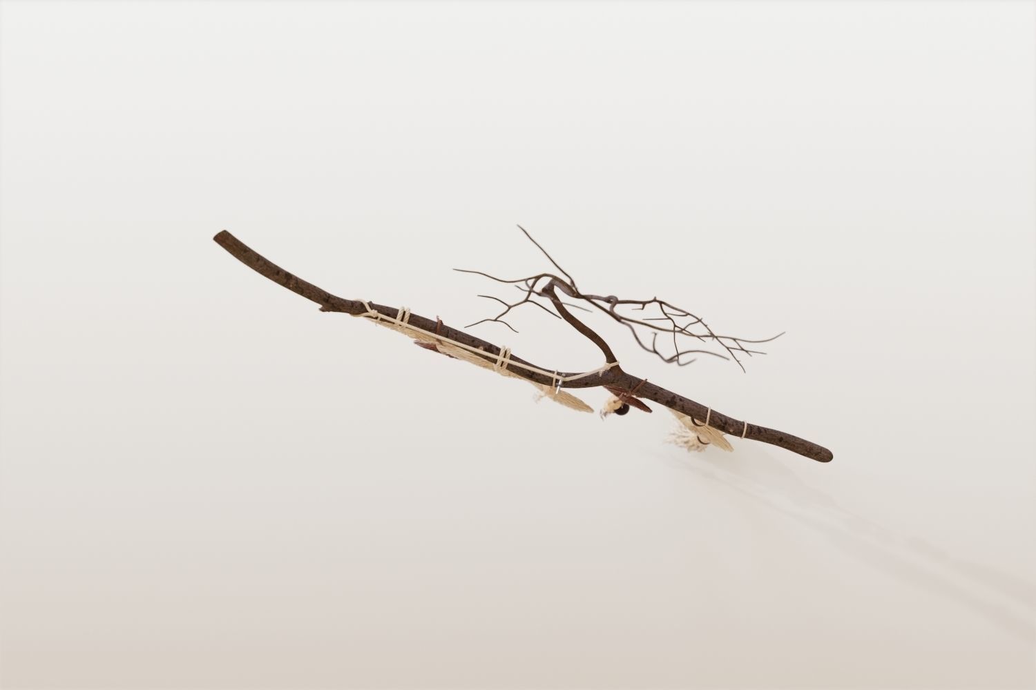 Macrame leaves on branch 3D model_10