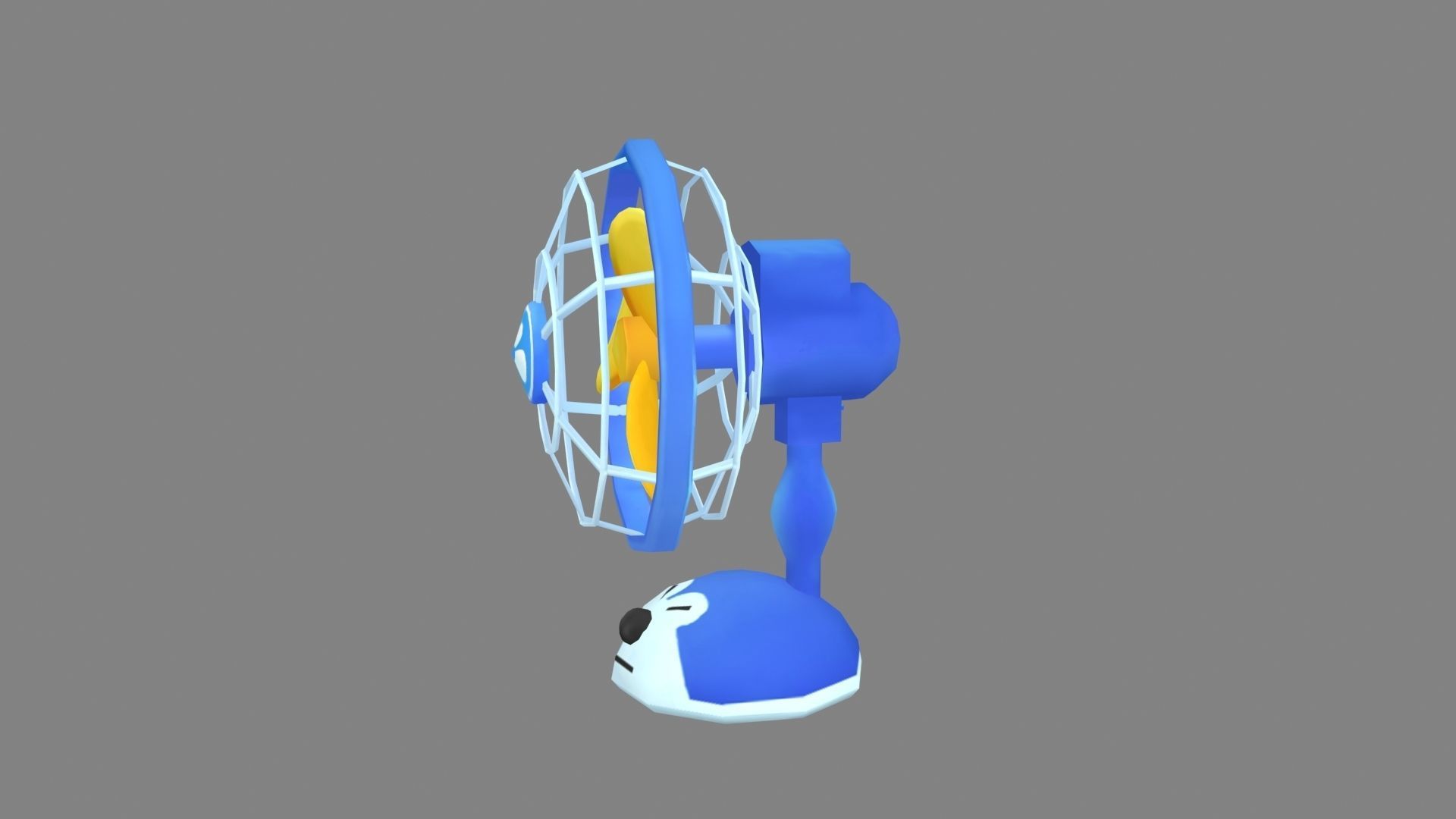 Cartoon electric fan Low-poly 3D model_2