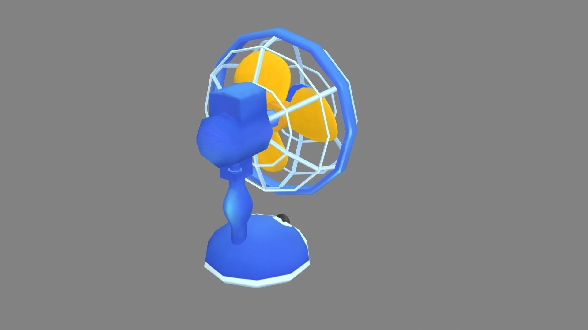 Cartoon electric fan Low-poly 3D model_3