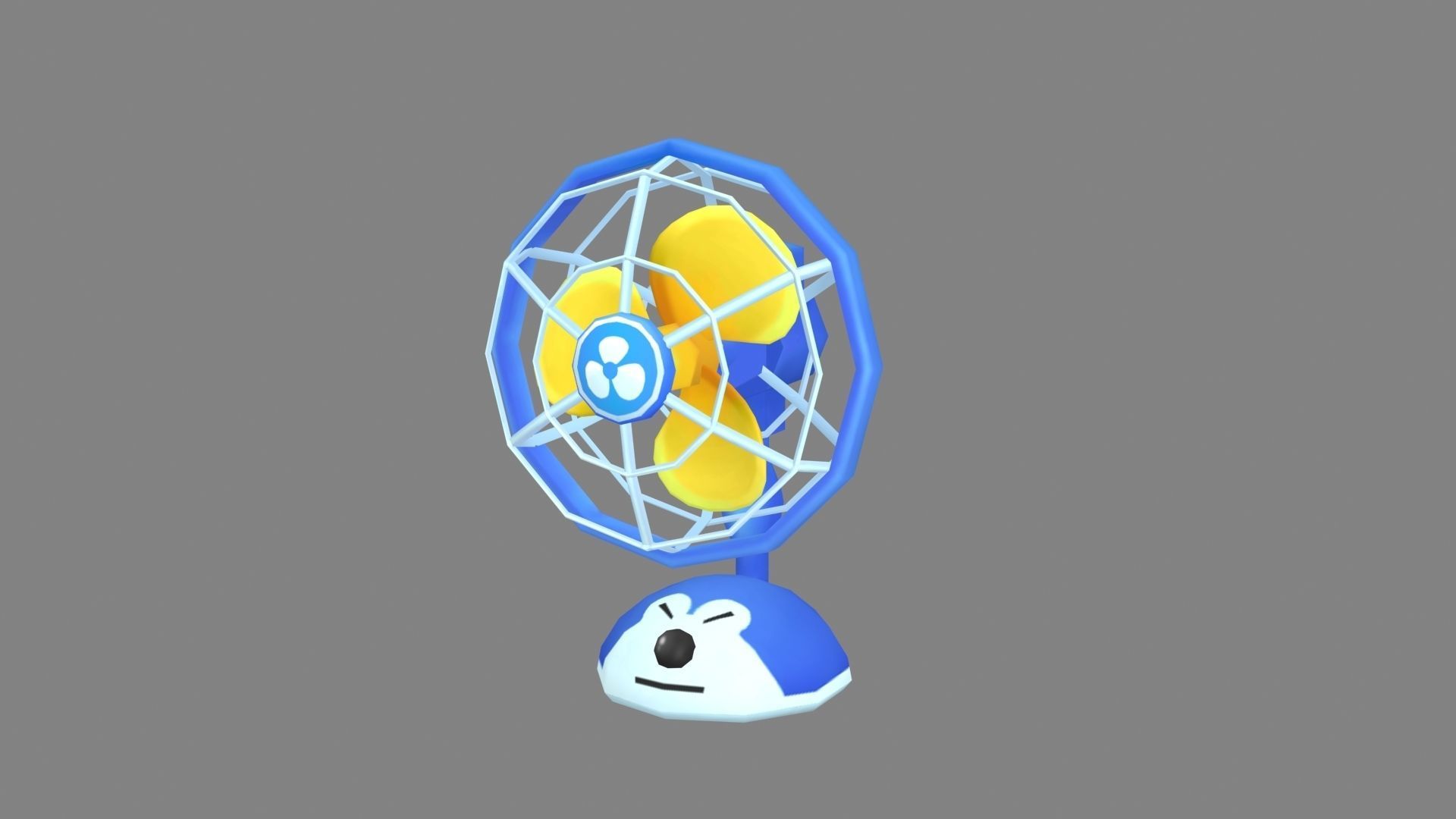 Cartoon electric fan Low-poly 3D model_1
