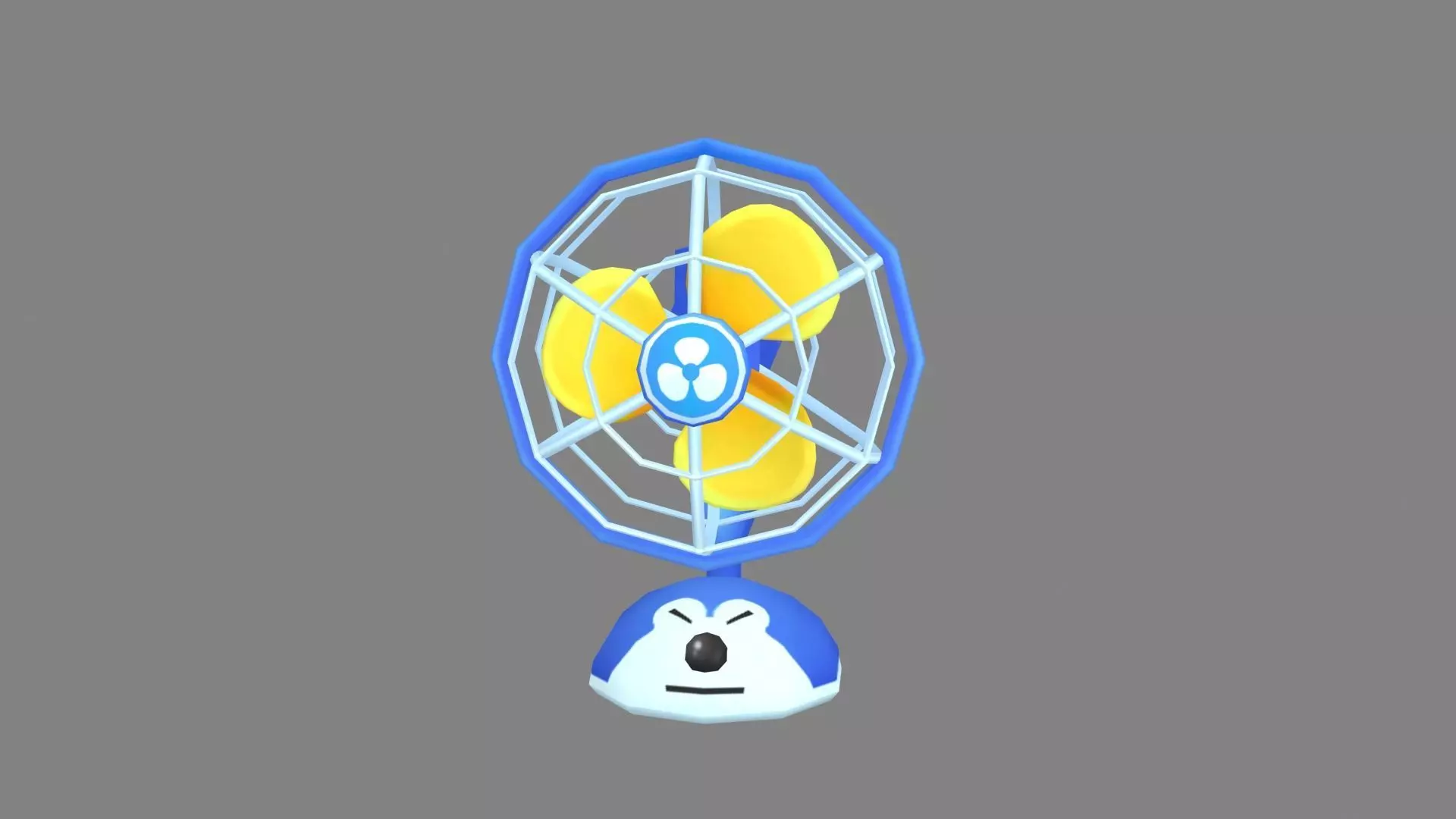 Cartoon electric fan Low-poly 3D model_0