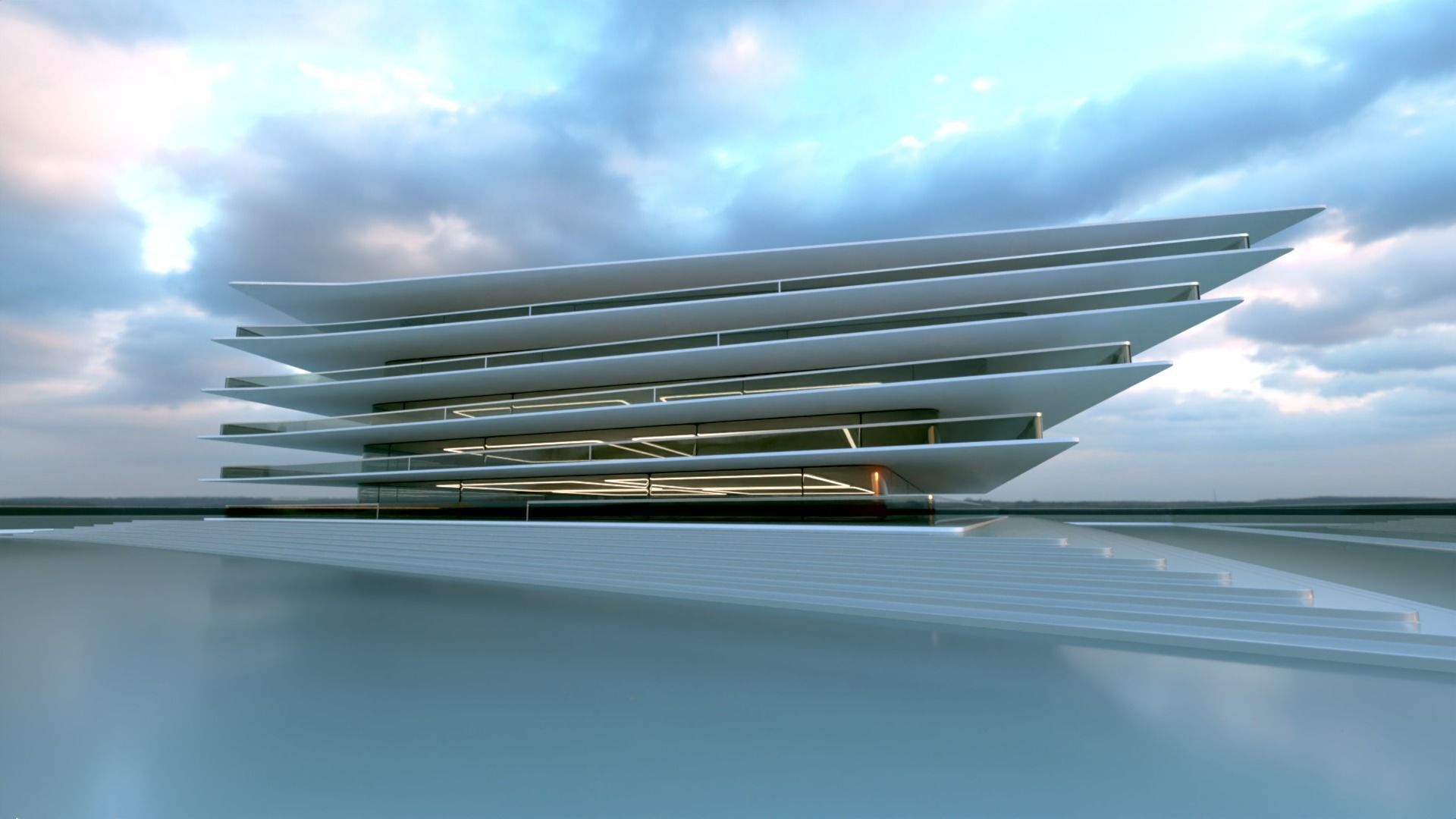 Futuristic Building Concept V2-02 3D model_8