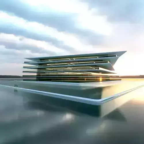 Futuristic Building Concept V2-02 3D model