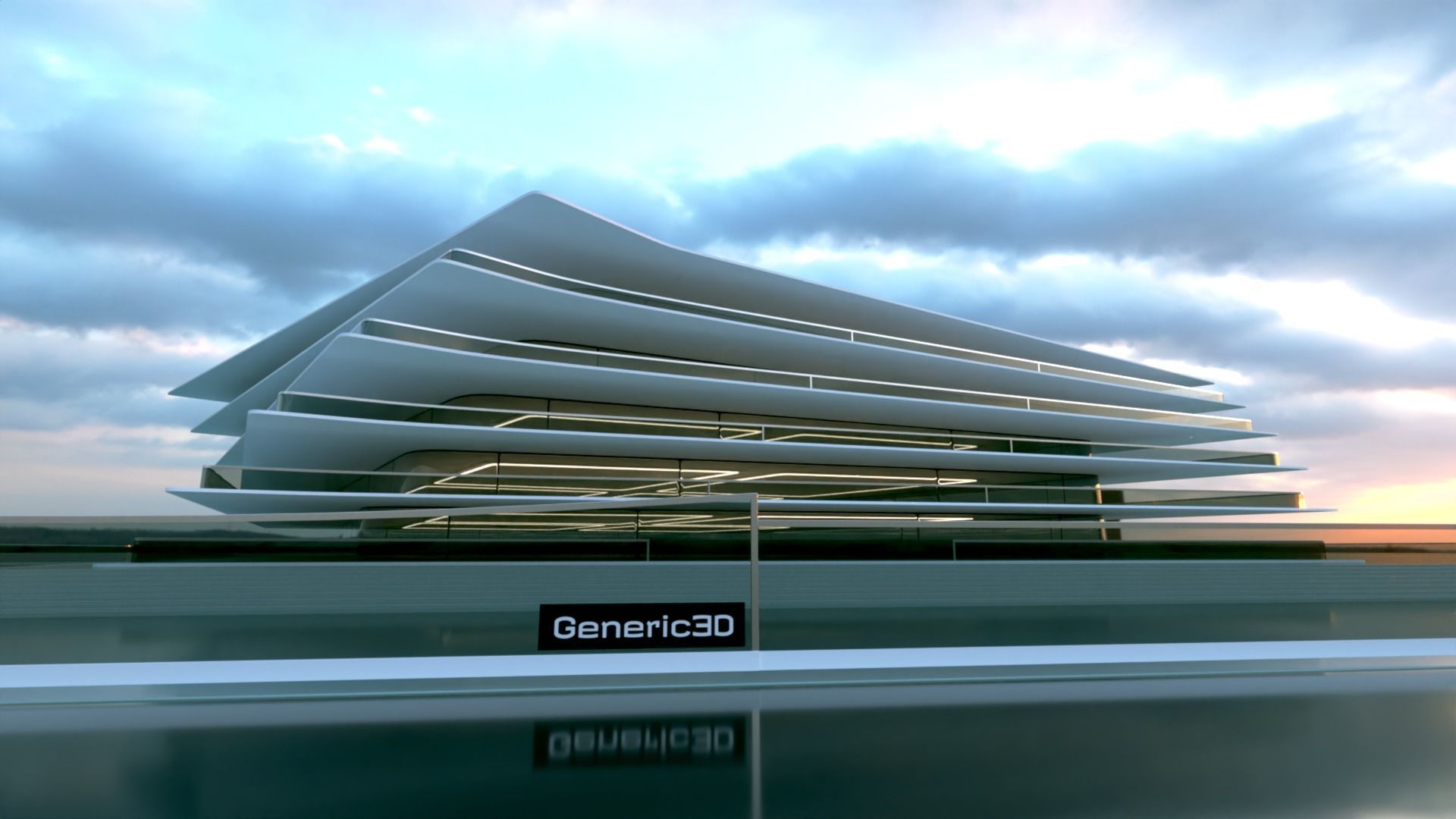 Futuristic Building Concept V2-02 3D model_9