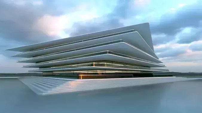 Futuristic Building Concept V2-02 3D model 7