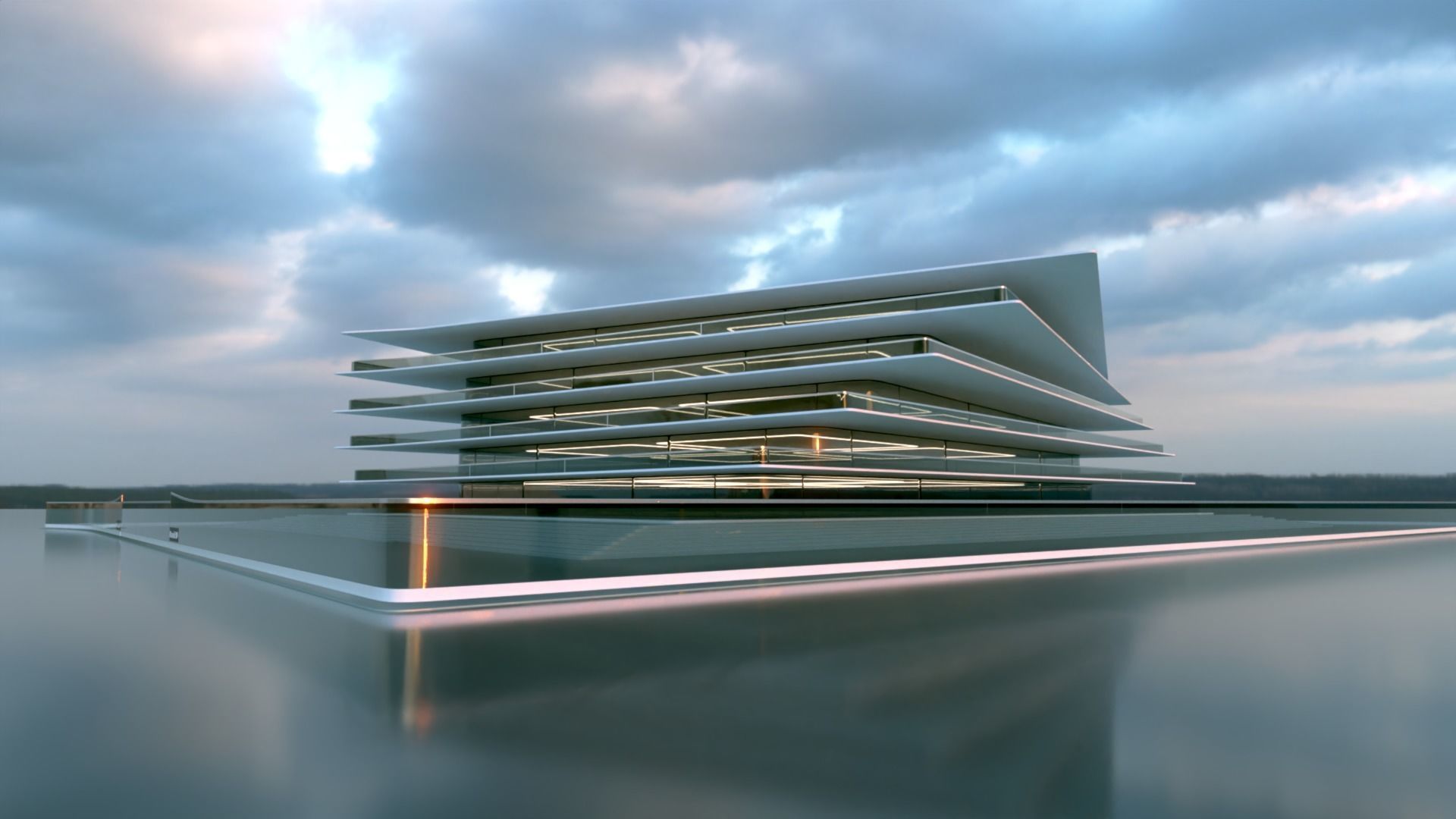 Futuristic Building Concept V2-02 3D model_4