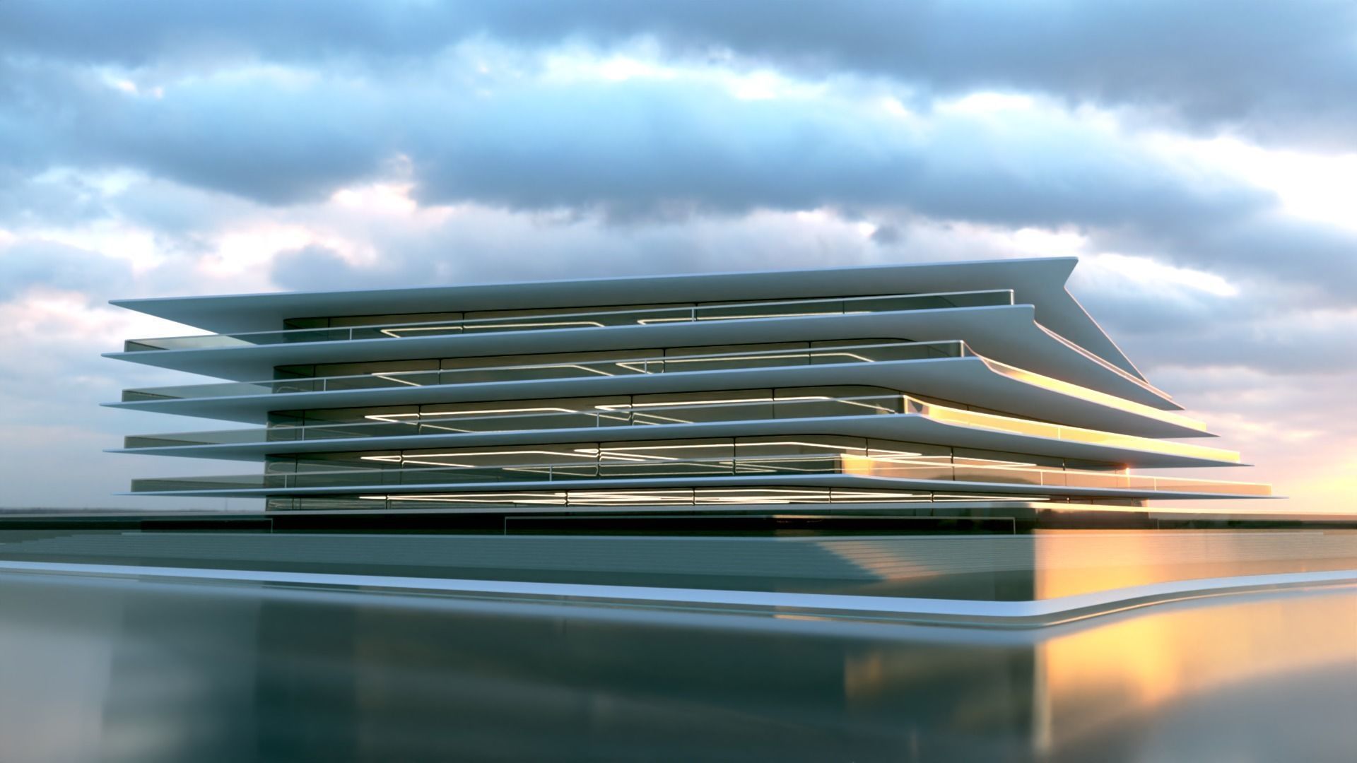 Futuristic Building Concept V2-02 3D model_2