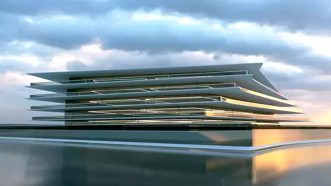 Futuristic Building Concept V2-02 3D model 3