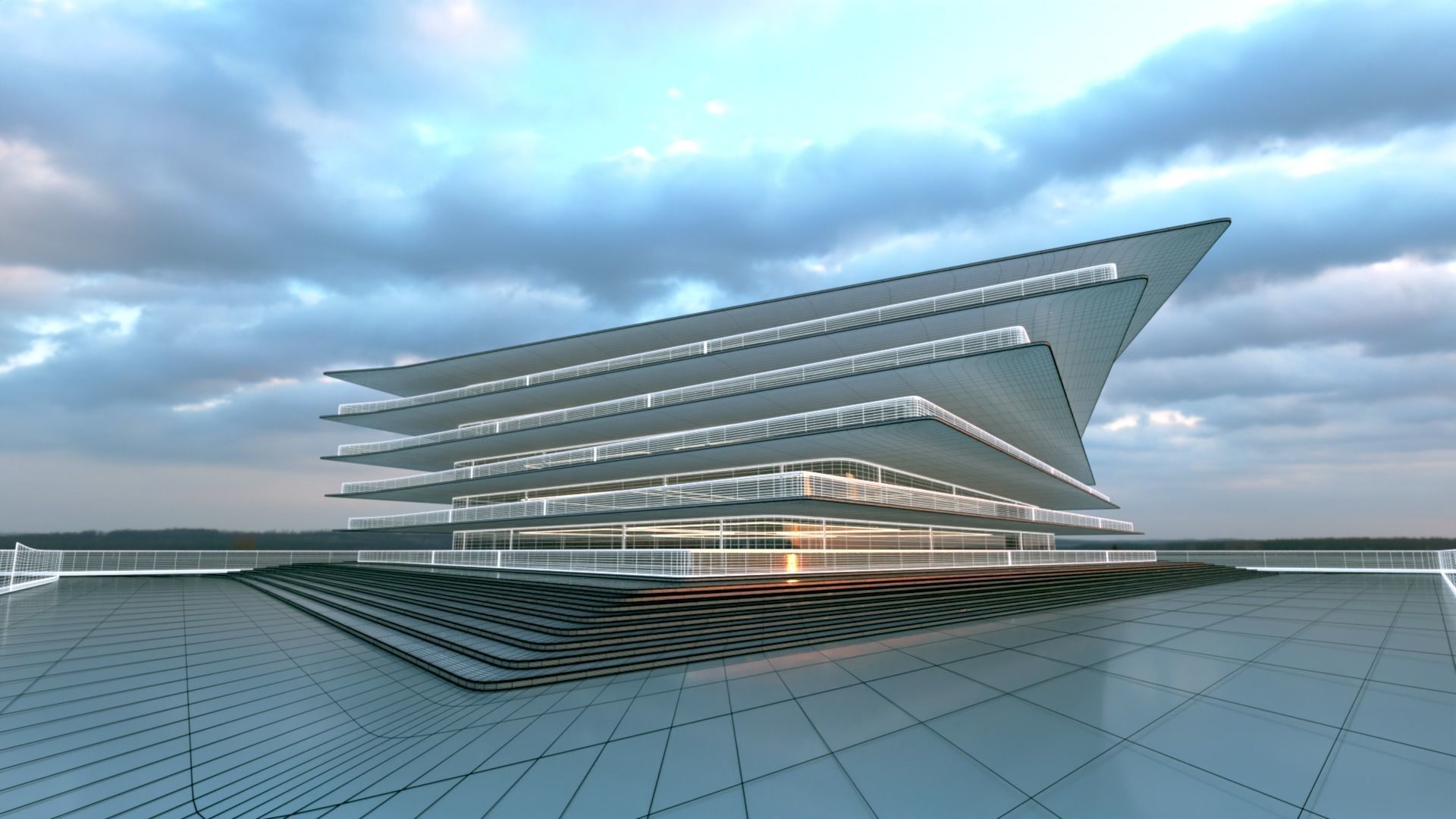 Futuristic Building Concept V2-02 3D model_14