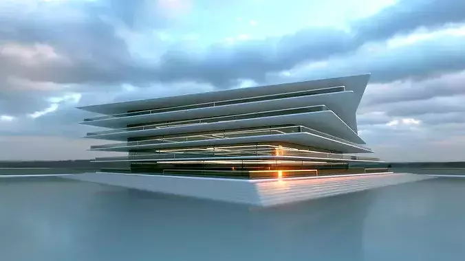Futuristic Building Concept V2-02 3D model 6