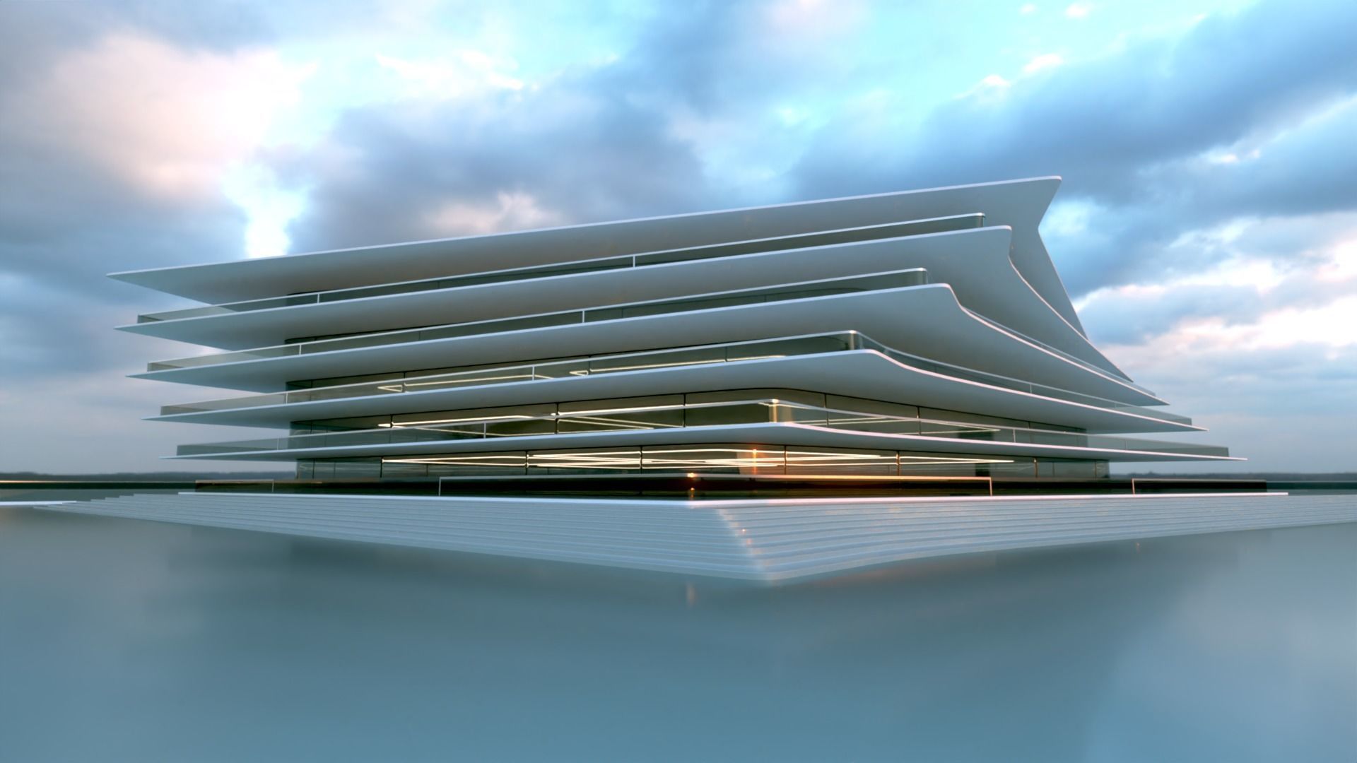 Futuristic Building Concept V2-02 3D model_3