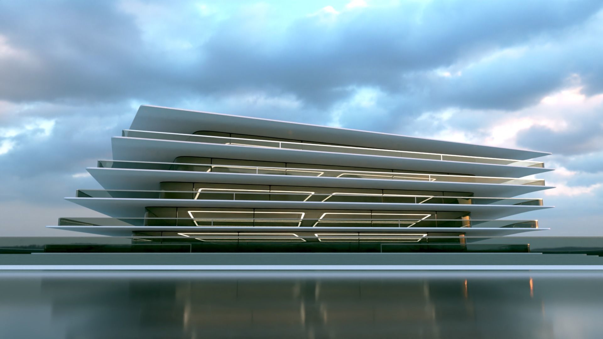 Futuristic Building Concept V2-02 3D model_10