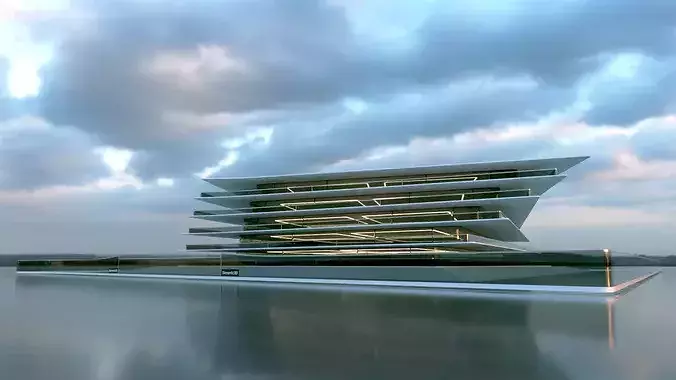 Futuristic Building Concept V2-02 3D model 2