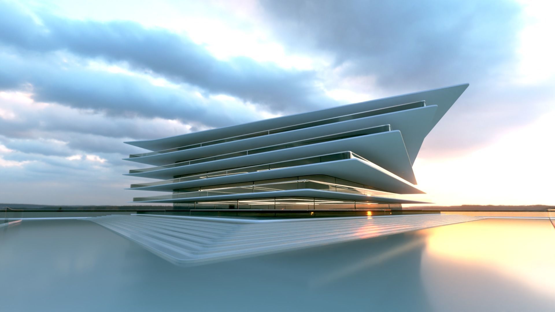 Futuristic Building Concept V2-02 3D model_7