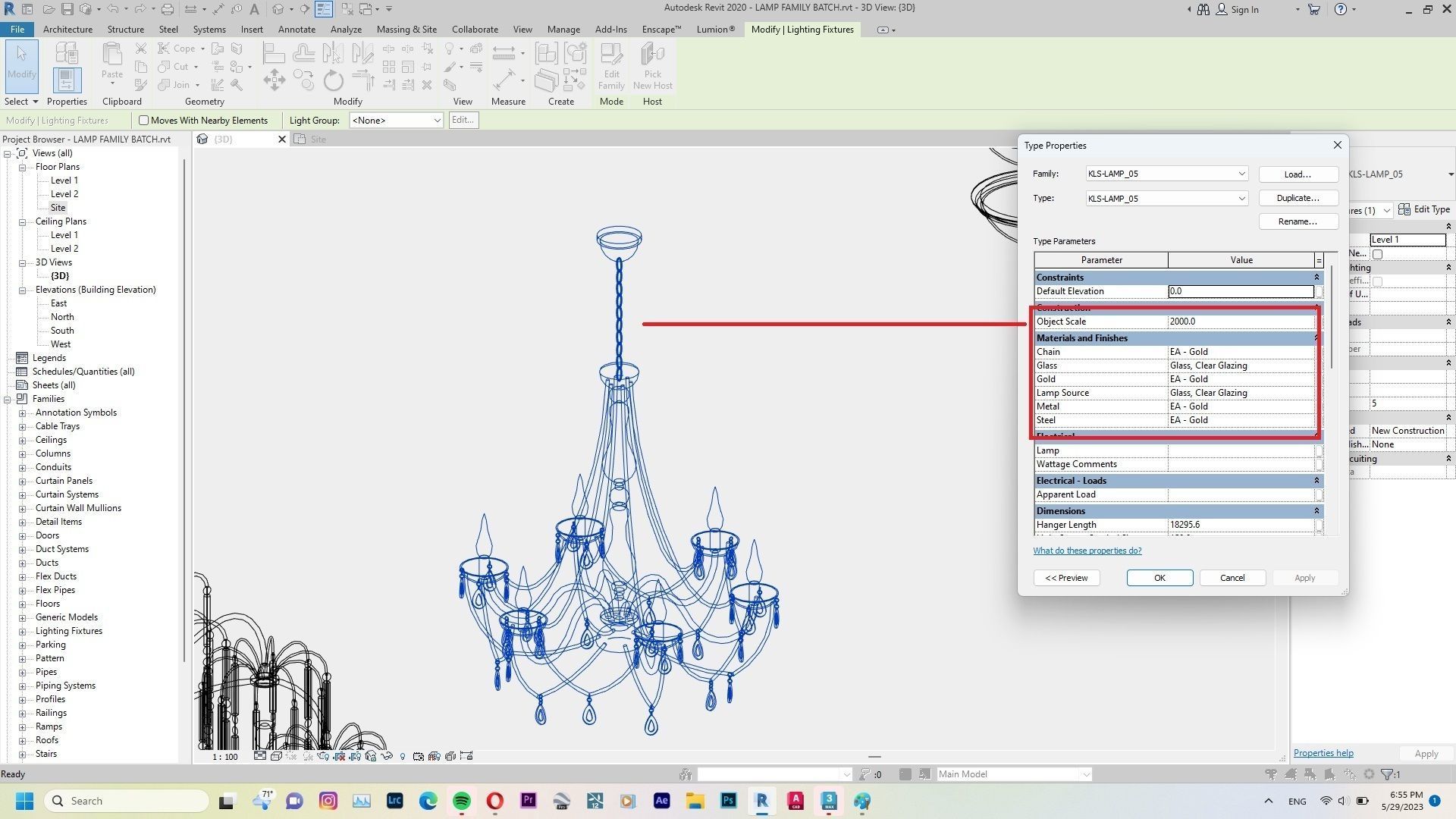 Lamp - Case - Hanging - Chandelier - Revit Family Interior 3D model_39