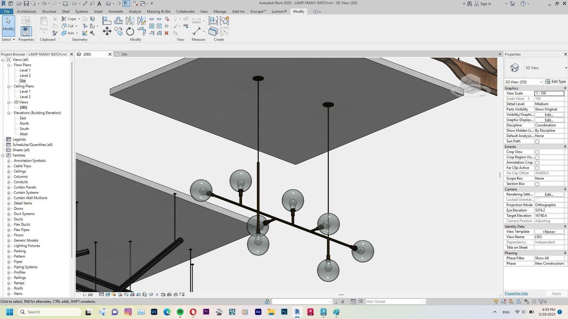 Lamp - Case - Hanging - Chandelier - Revit Family Interior 3D model_25