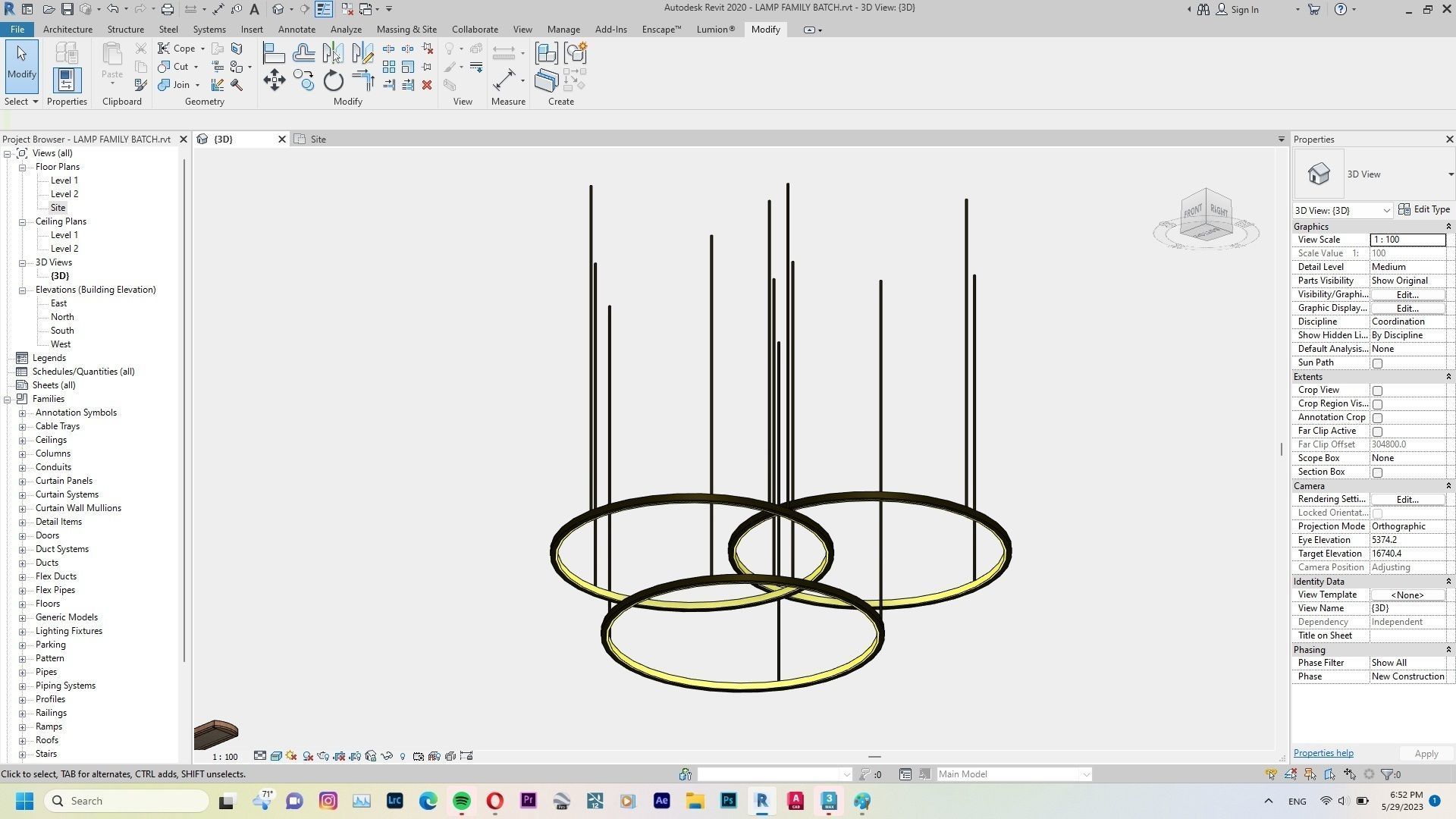 Lamp - Case - Hanging - Chandelier - Revit Family Interior 3D model_31