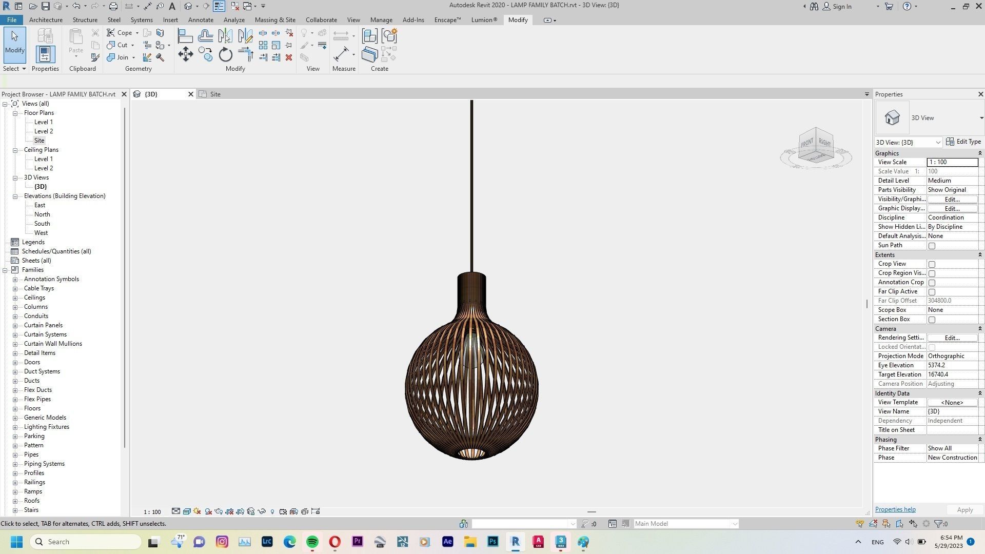 Lamp - Case - Hanging - Chandelier - Revit Family Interior 3D model_35