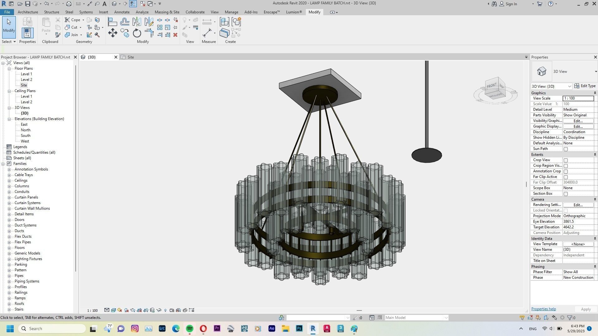 Lamp - Case - Hanging - Chandelier - Revit Family Interior 3D model_9